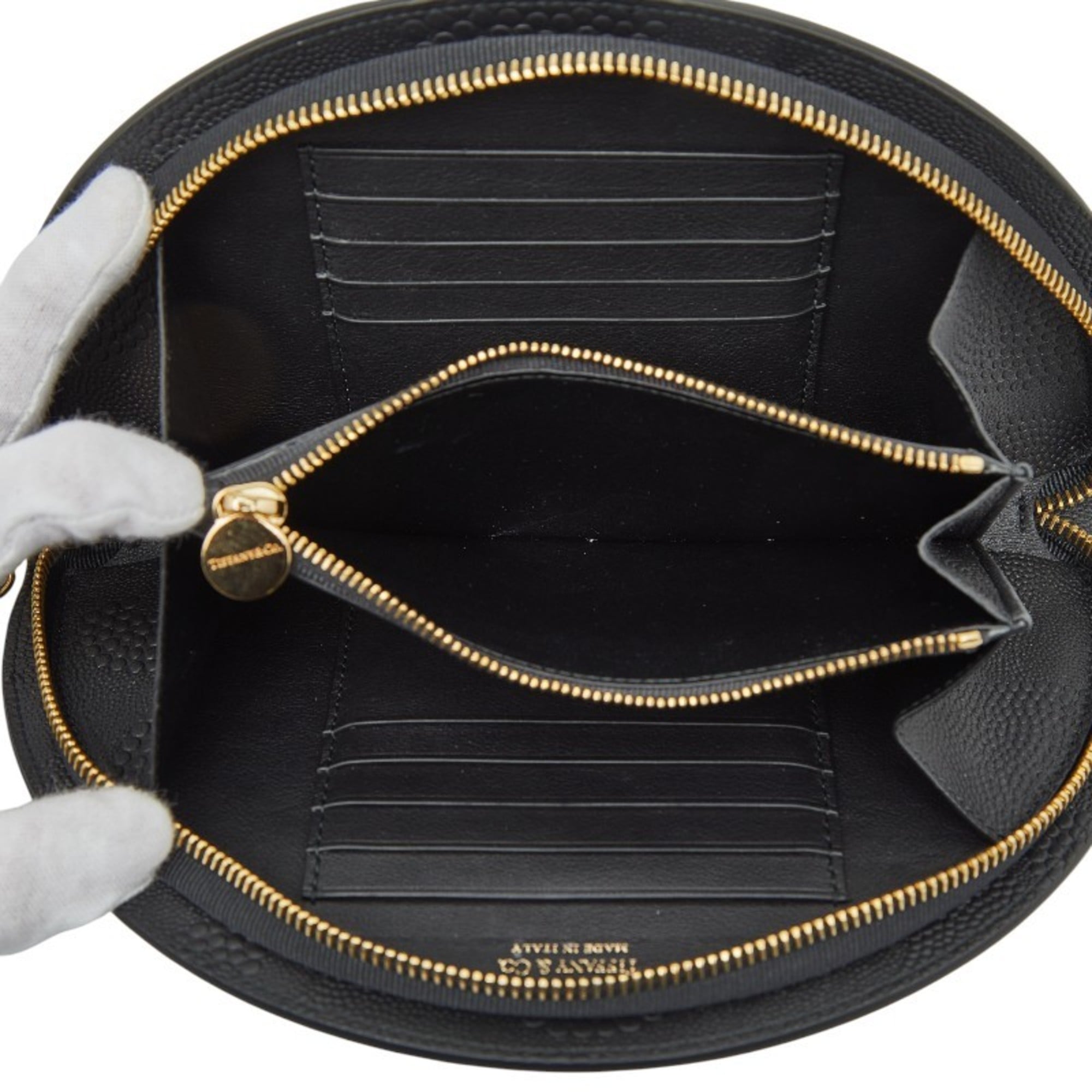 Tiffany Black Leather Long Wallet (Bi-Fold) (Pre-Owned)
