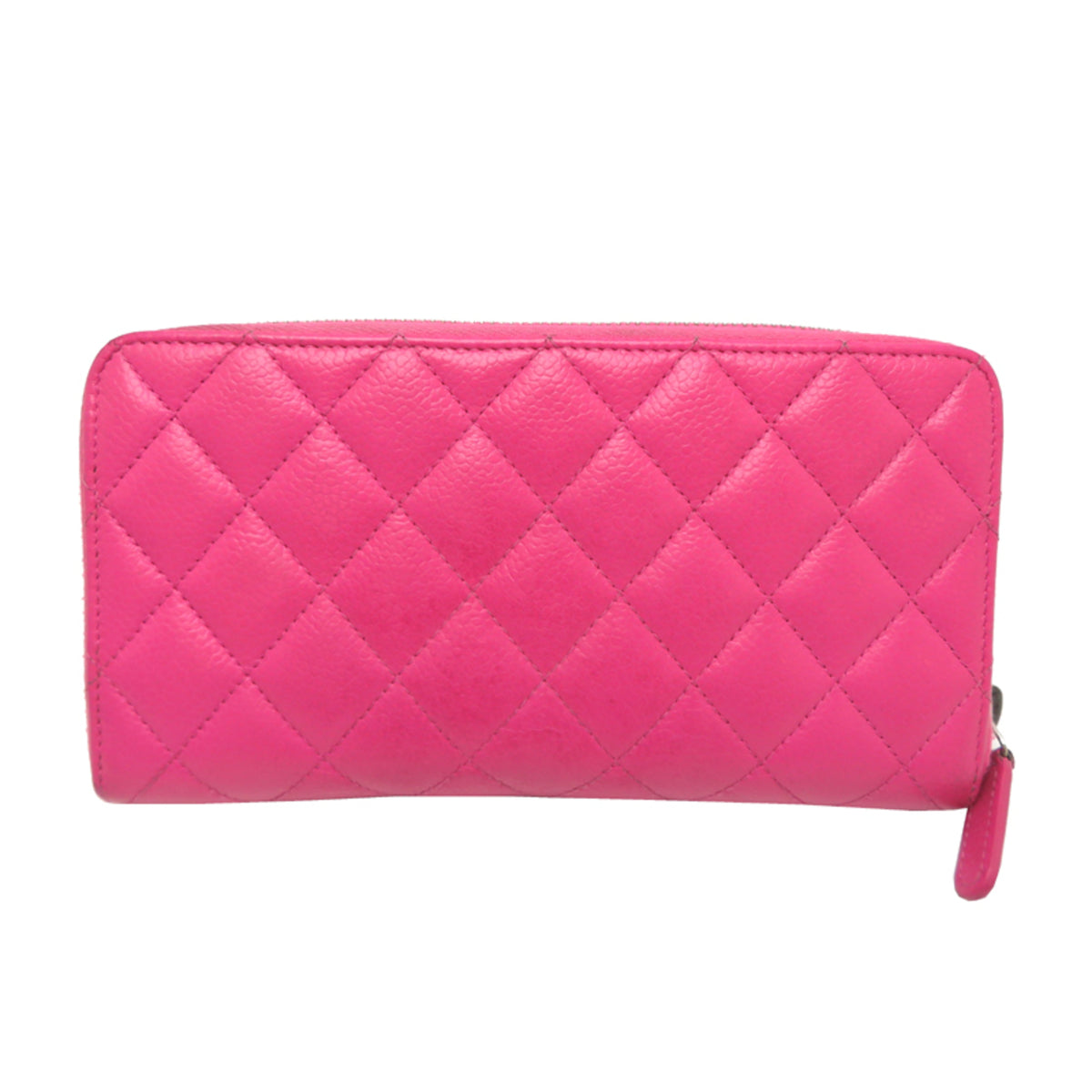Chanel Pink Grained Calfskin Long Wallet (Bi-Fold) (Pre-Owned)