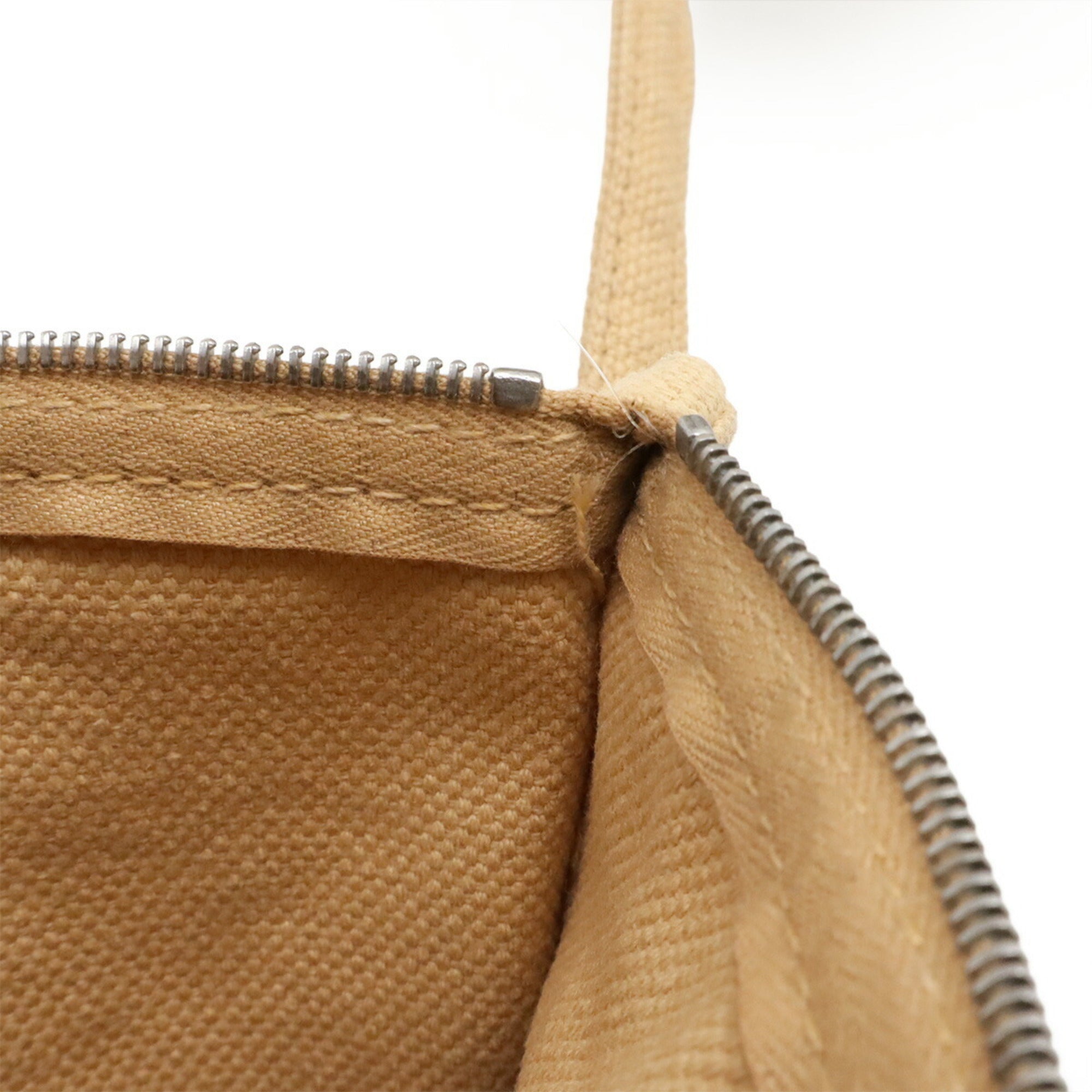 Hermes Beige Canvas Handbag Tote Bag (Pre-Owned)