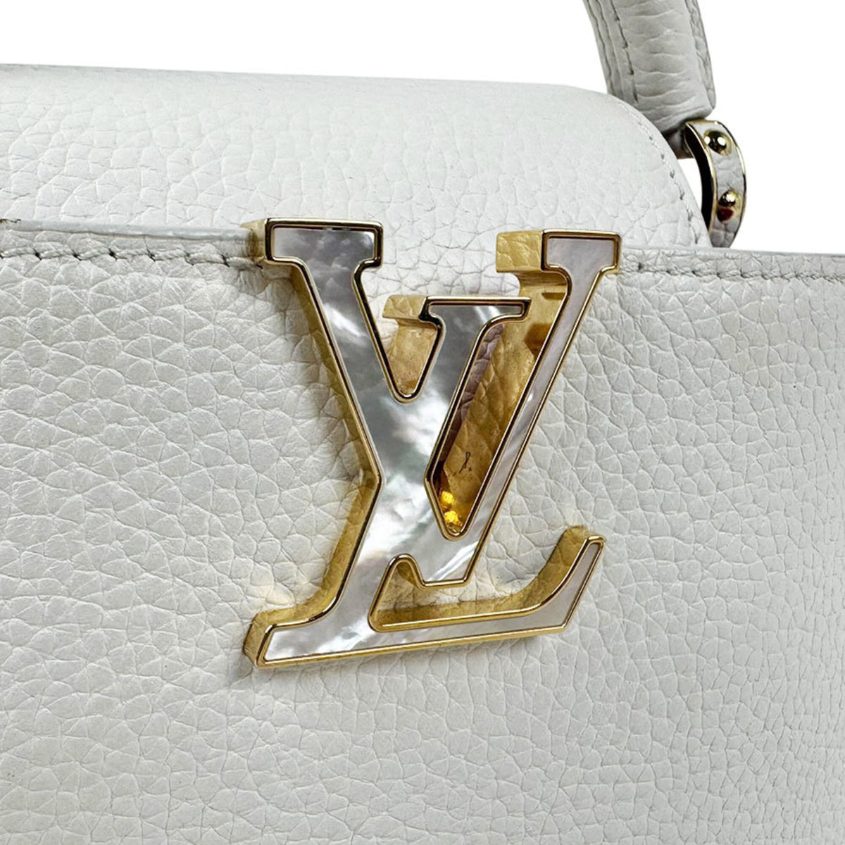 Louis Vuitton White Leather Handbag Shoulder Bag (Pre-Owned)
