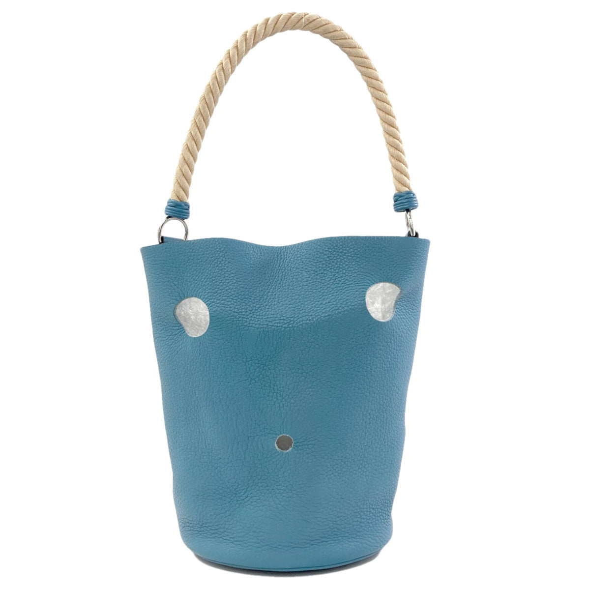 Hermes Blue Blue Jean Taurillon Clemence Leather Handbag (Pre-Owned)