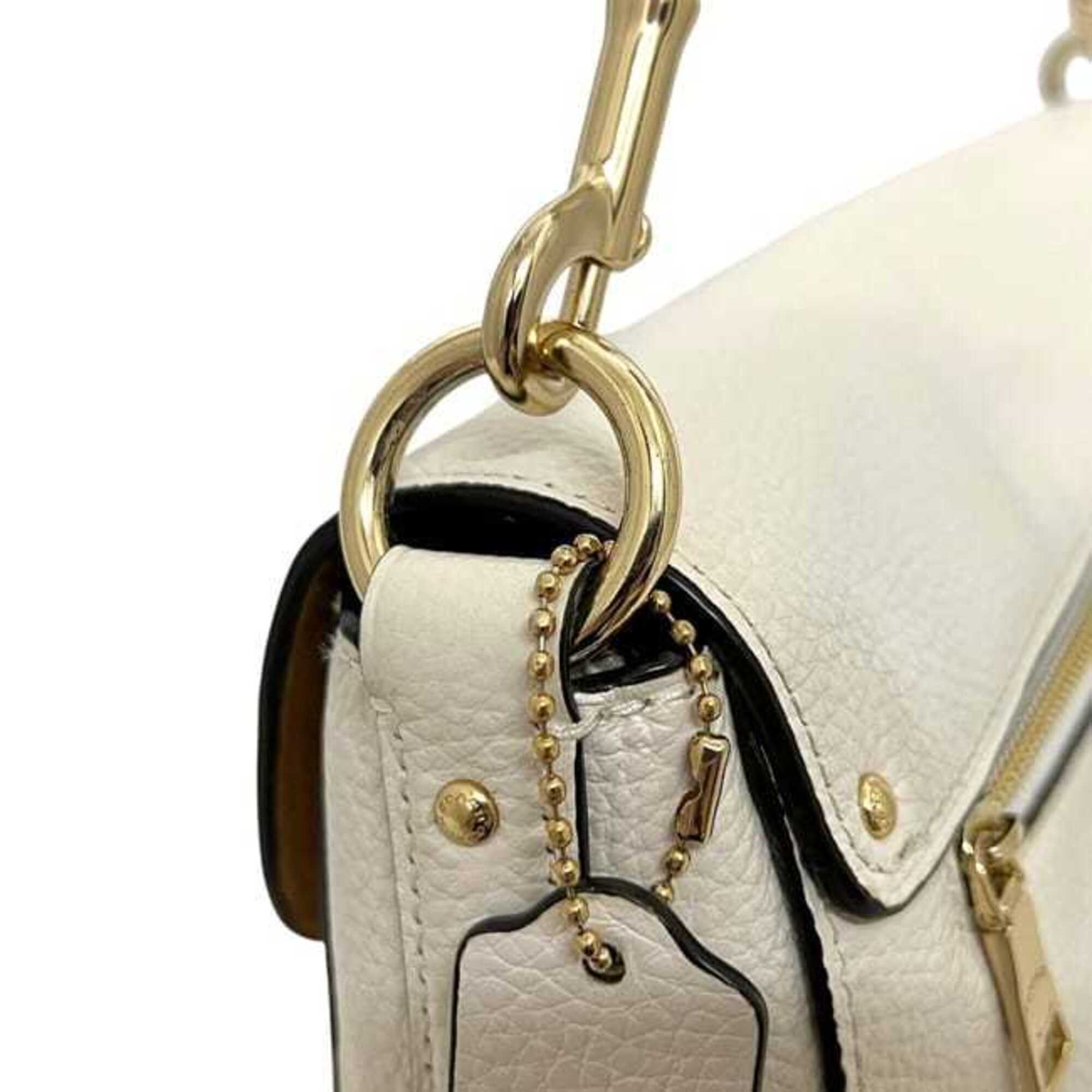 Coach White Leather Shoulder Bag (Pre-Owned)