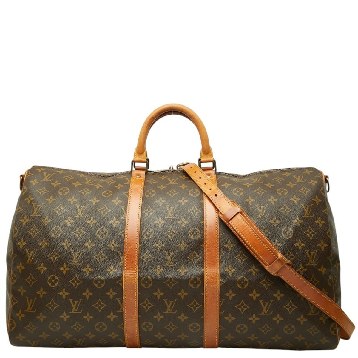 Louis Vuitton Brown Pvc Leather Boston Bag Shoulder Bag (Pre-Owned)