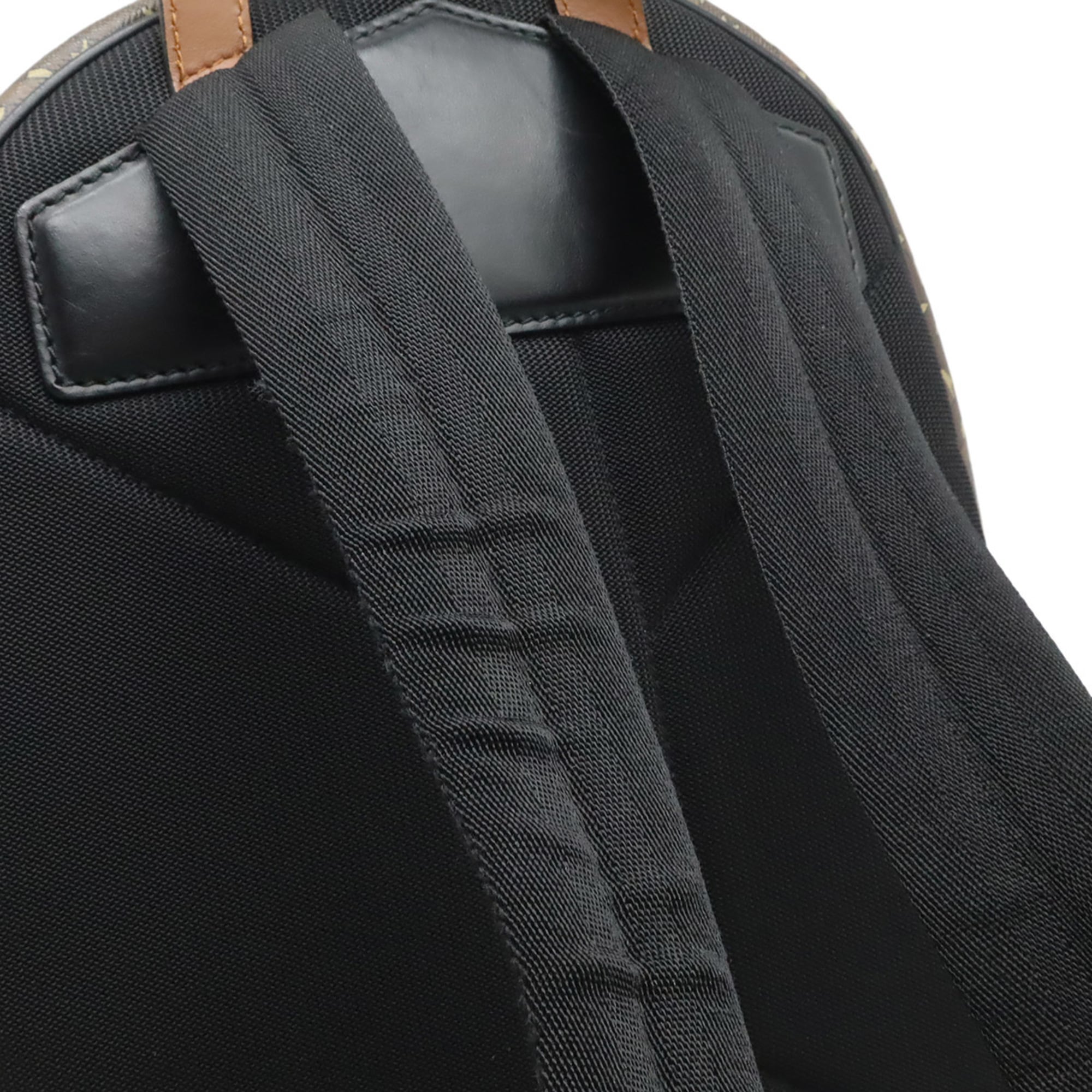 Burberry Beige Black Brown Coated Canvas Leather Backpack (Pre-Owned)