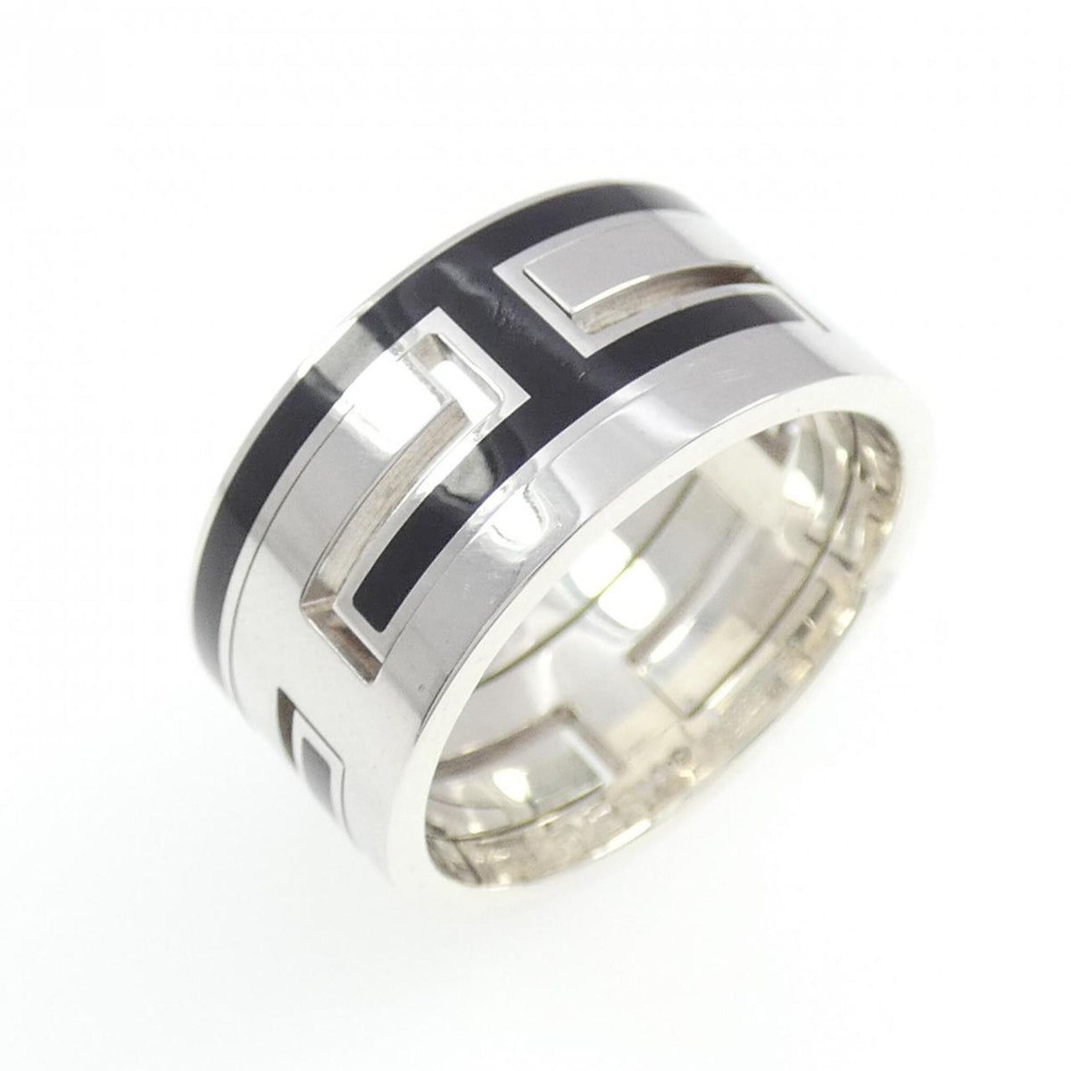 Hermes Silver Silver 925 Band Ring (Pre-Owned)