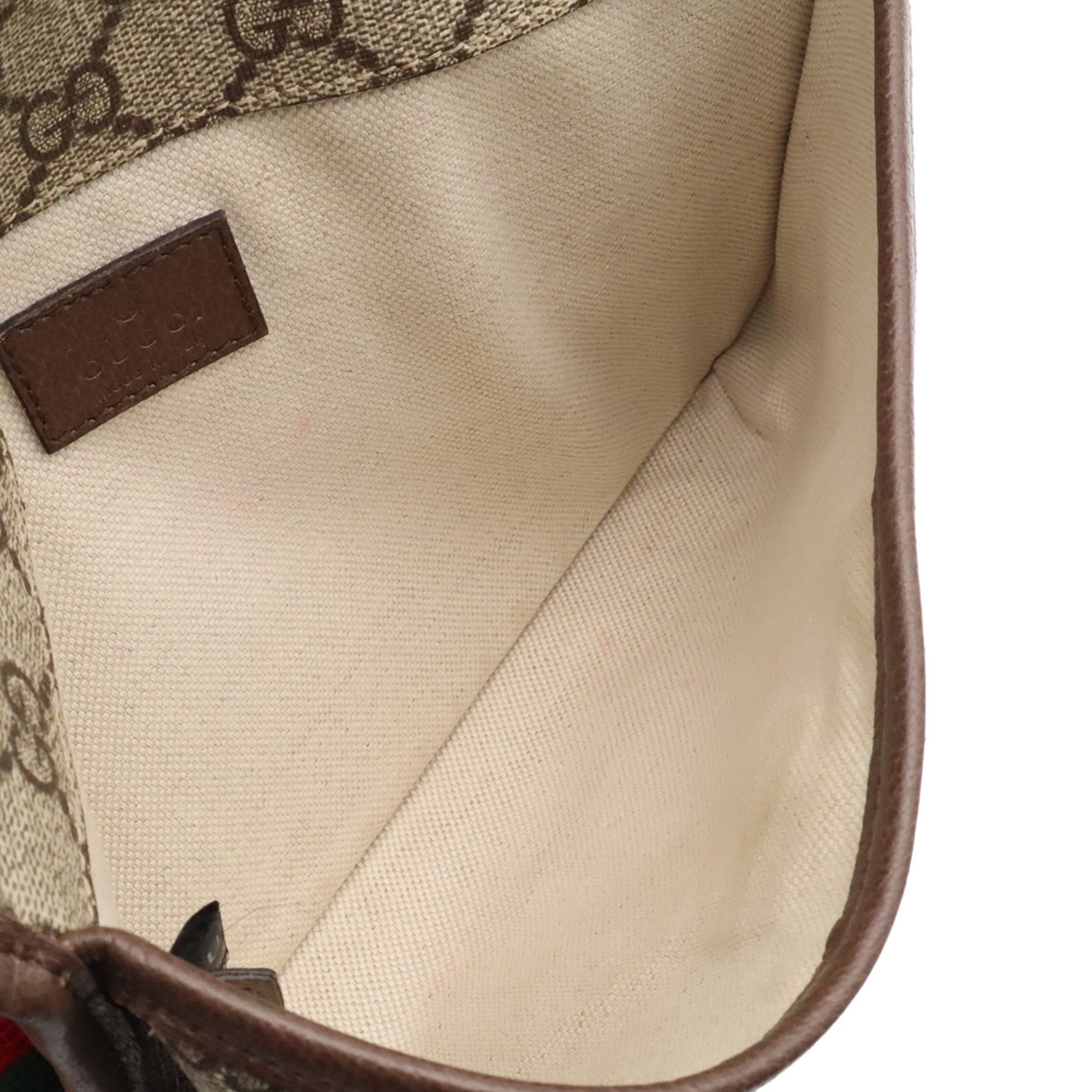 Gucci Beige Green Red Color Gg Supreme Leather Fanny Pack Sling Bag (Pre-Owned)