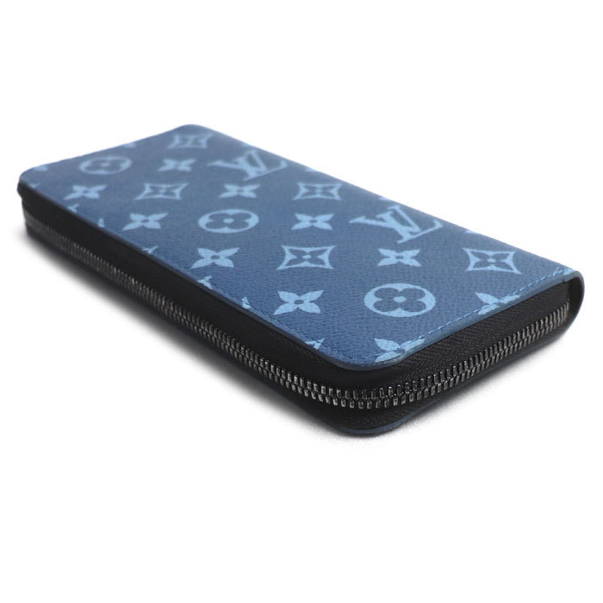 Louis Vuitton Blue Monogram Long Wallet (Bi-Fold) (Pre-Owned)