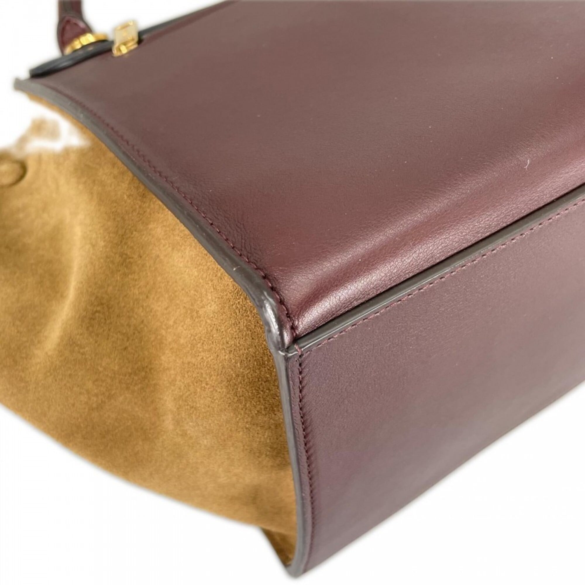Celine Wine Leather Handbag (Pre-Owned)
