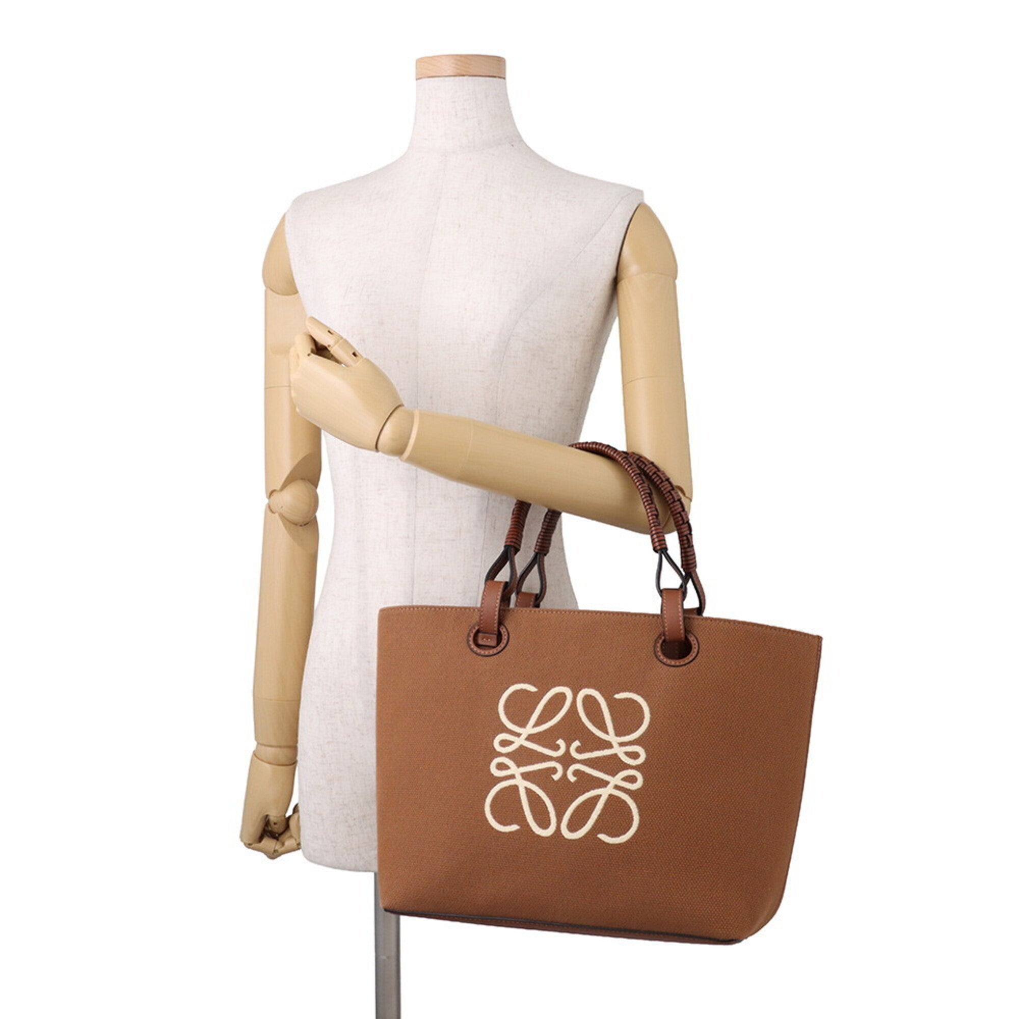 Loewe Jacquard Leather Handbag Shoulder Bag Tote Bag (Pre-Owned)