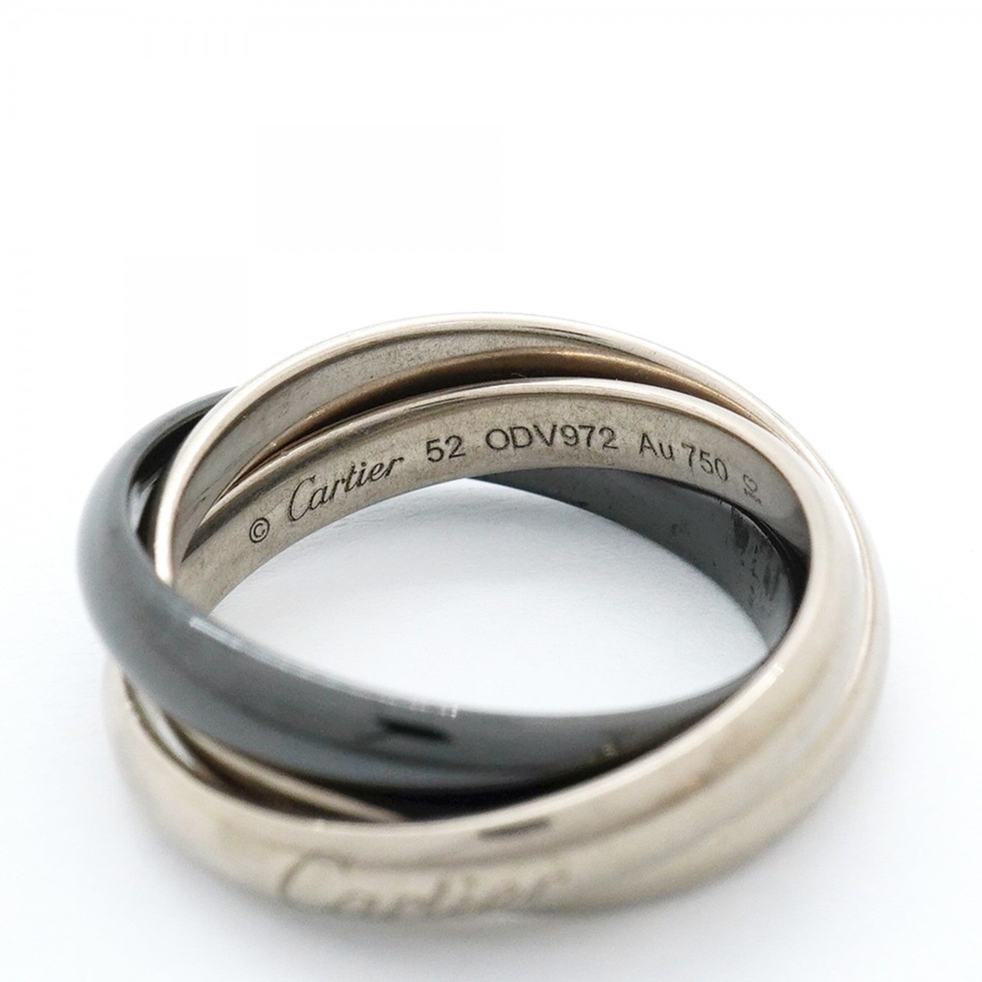 Cartier Black White Gold (18K) Ceramic Band Ring (Pre-Owned)