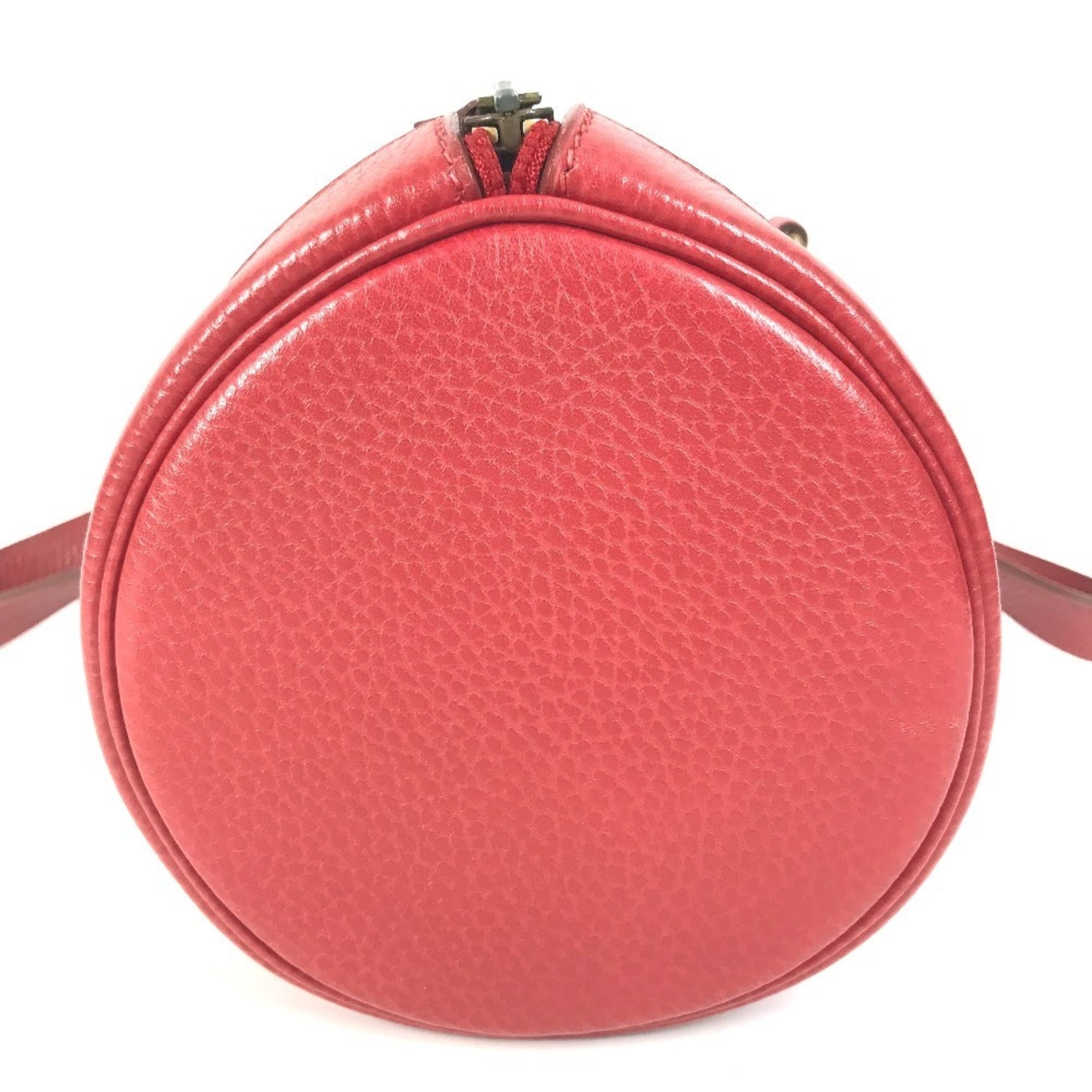 Hermes Red Color Ardennes Leather Boston Bag Handbag (Pre-Owned)
