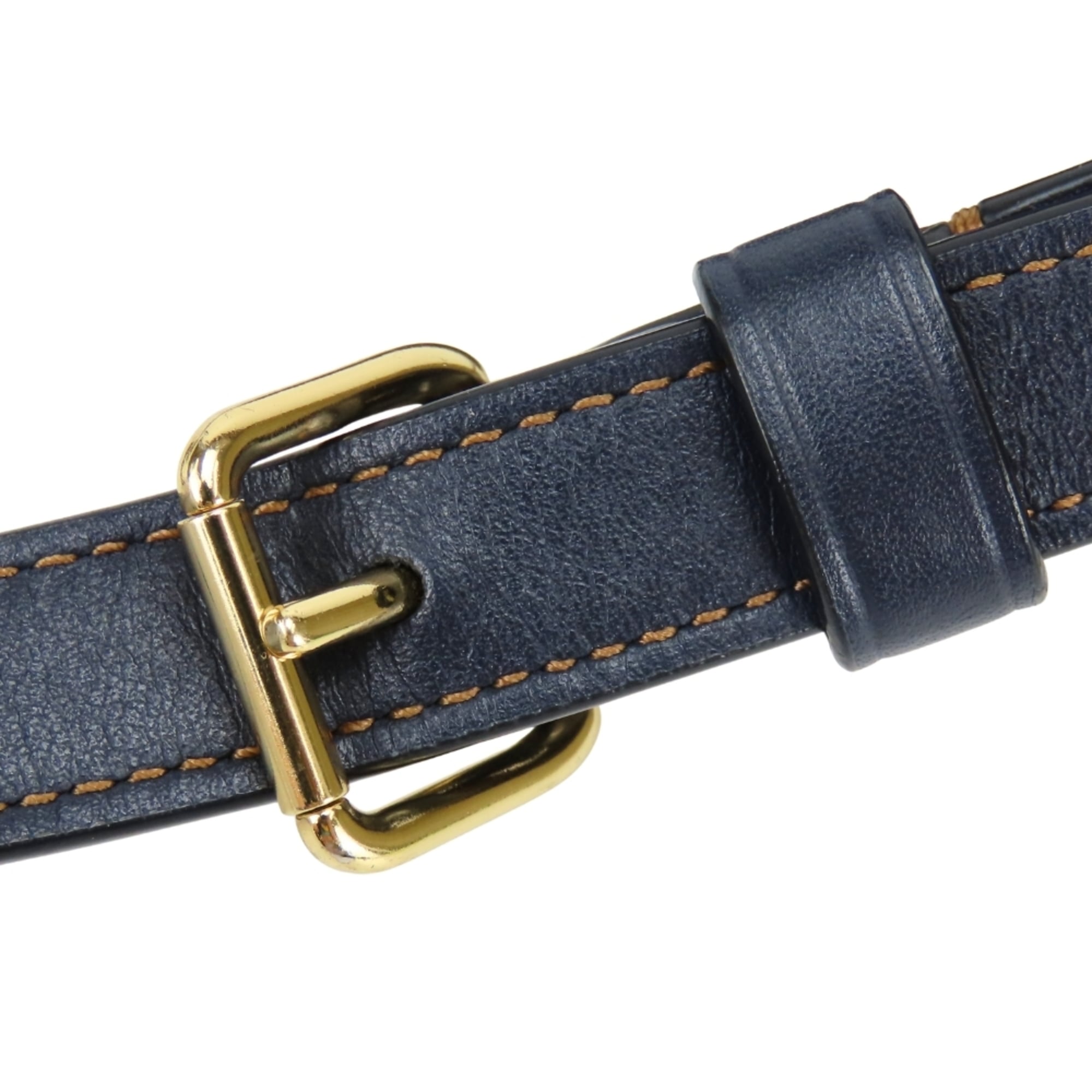 Coach Signature Brown Navy Denim Leather Fanny Pack Pouch (Pre-Owned)