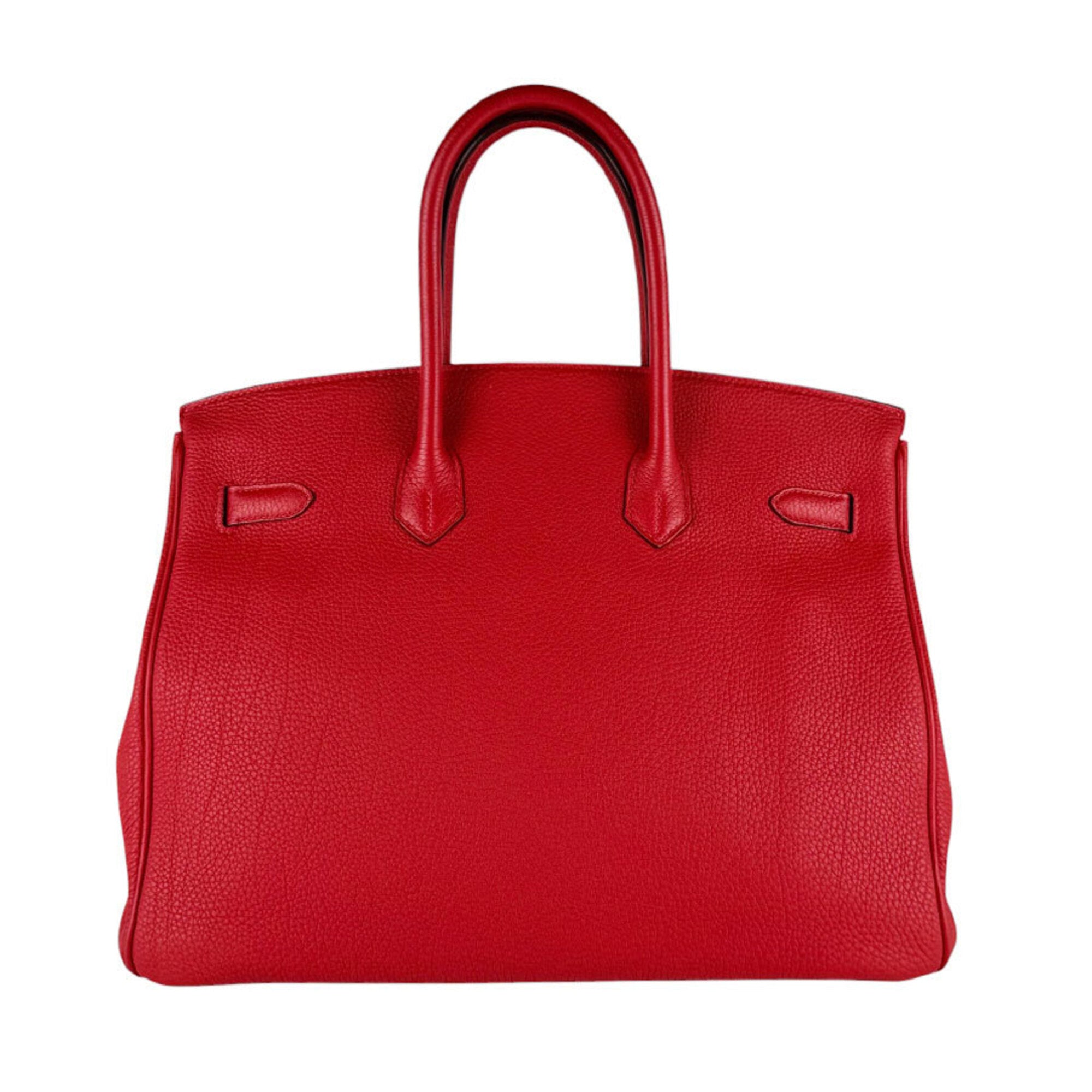 Hermes Rouge Casaque Togo Leather Handbag (Pre-Owned)