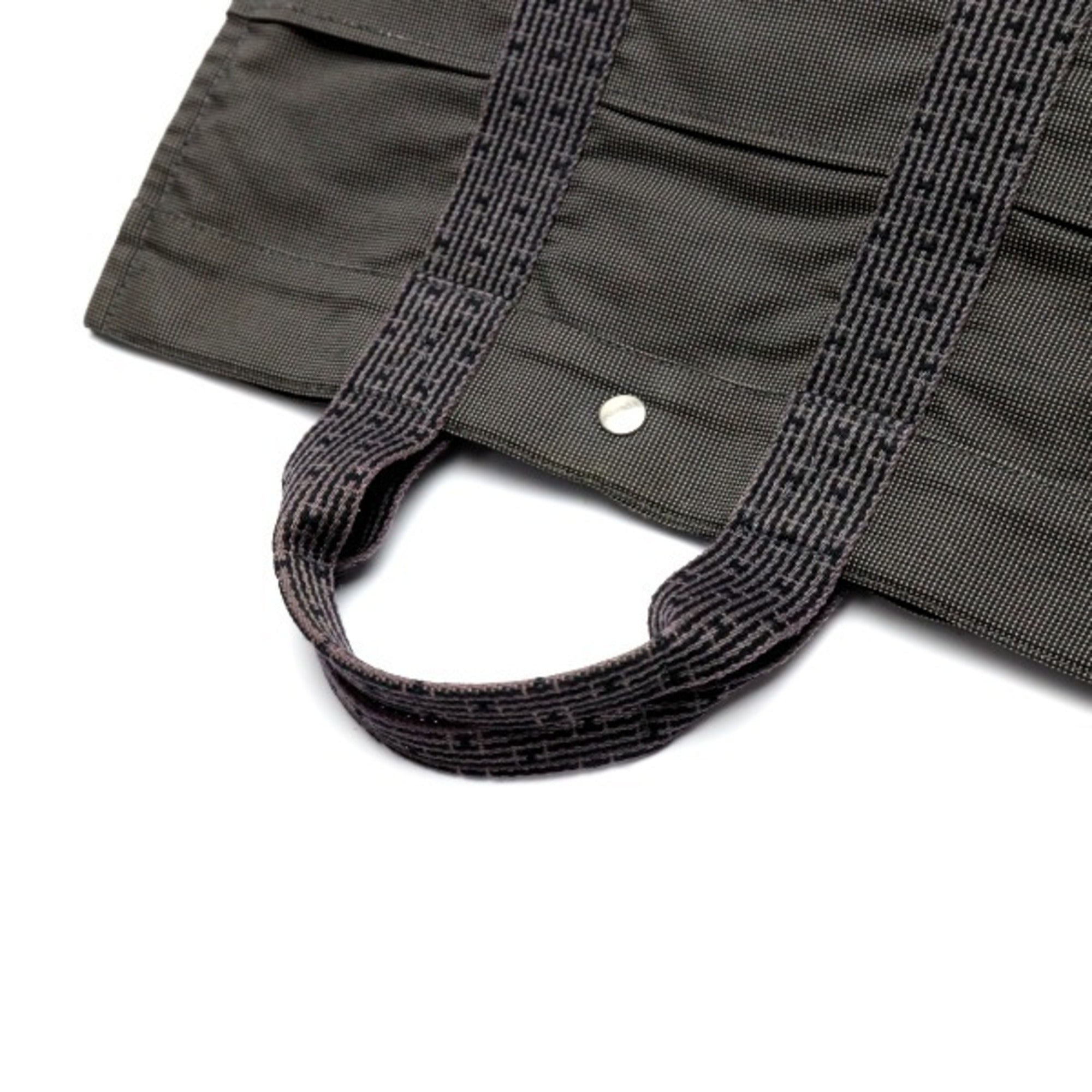 Hermes Her Line Gray Canvas Tote Bag (Pre-Owned)