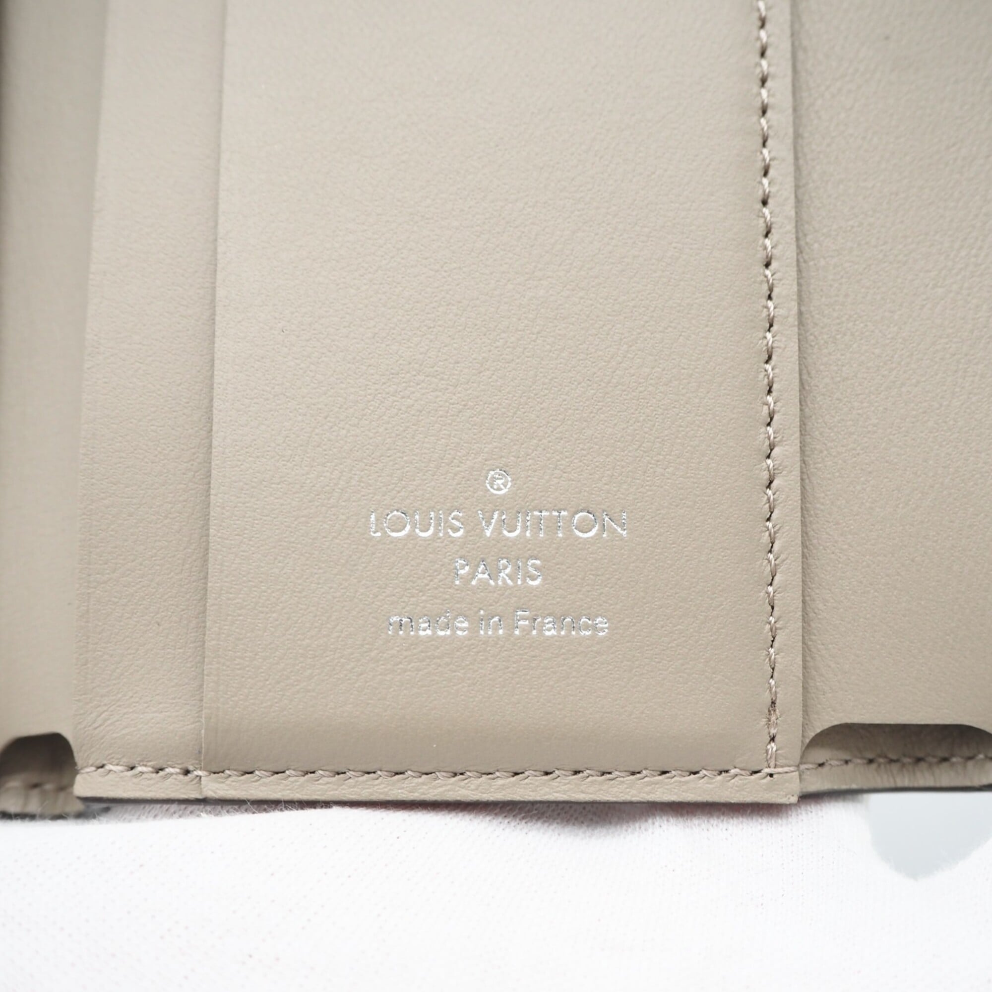 Louis Vuitton Mahina Beige Mahina Leather Wallet (Tri-Fold) (Pre-Owned)