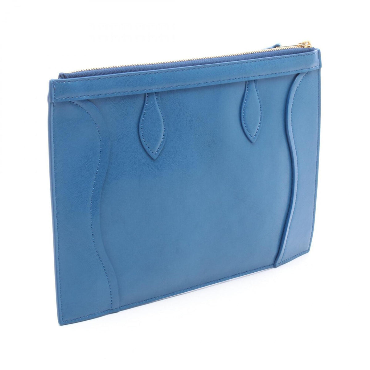 Celine Blue Leather Clutch Bag Handbag Pouch (Pre-Owned)
