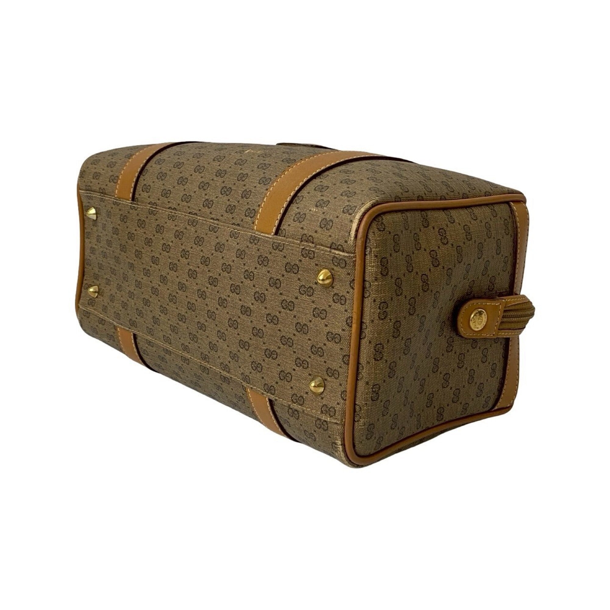 Gucci Brown Leather Pvc Boston Bag Handbag (Pre-Owned)
