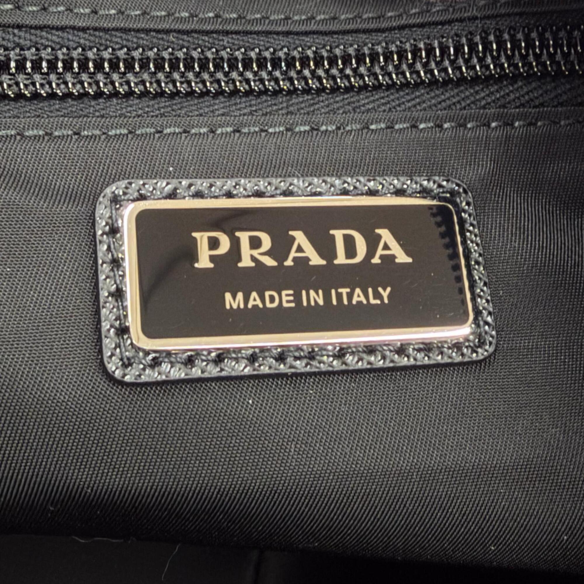 Prada Black Nylon Leather Shoulder Bag (Pre-Owned)