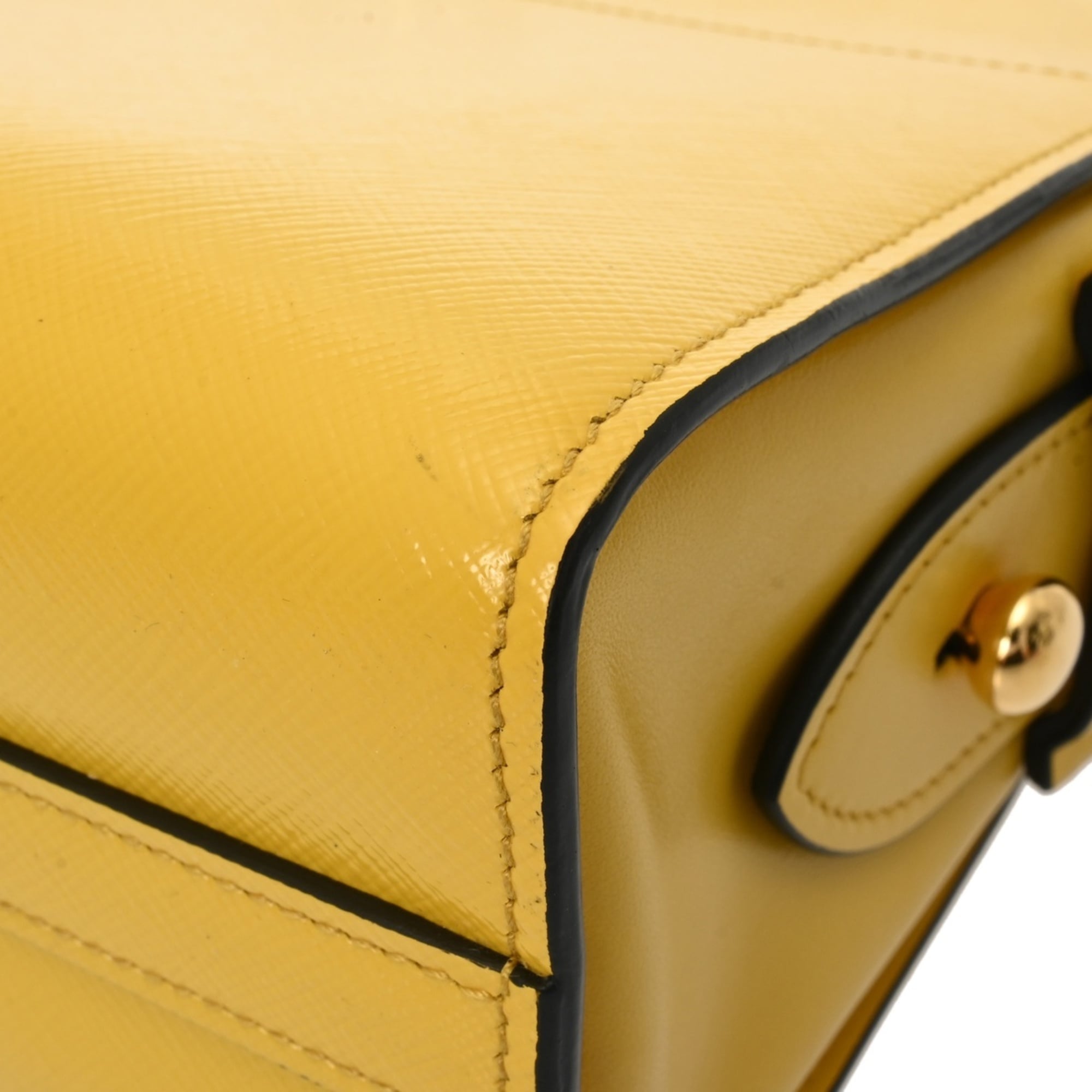 Prada Yellow Leather Shoulder Bag (Pre-Owned)