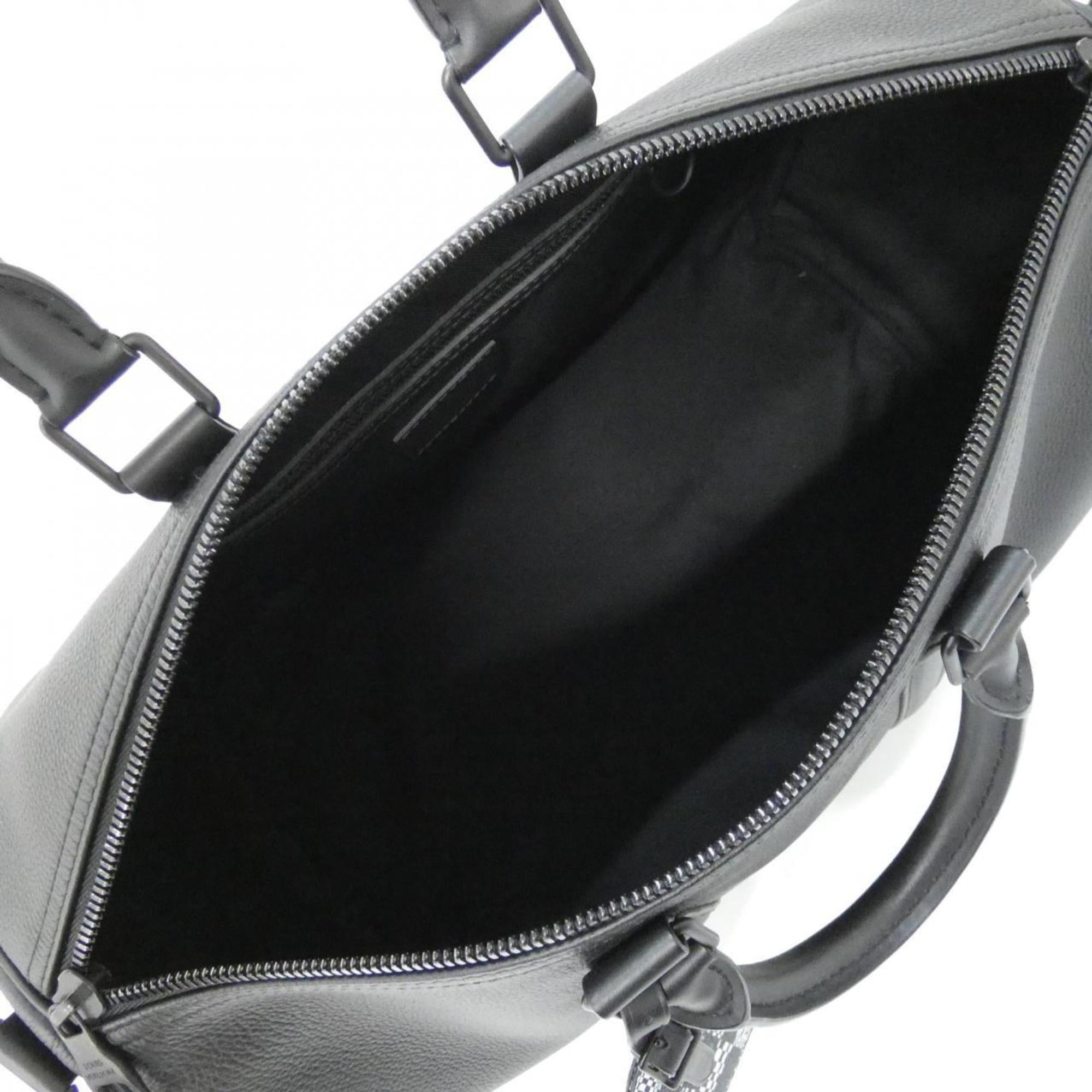 Louis Vuitton Black Leather Boston Bag (Pre-Owned)