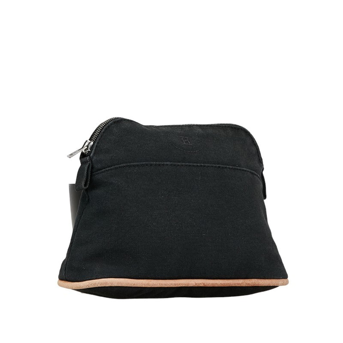 Hermes Black Canvas Leather Pouch (Pre-Owned)