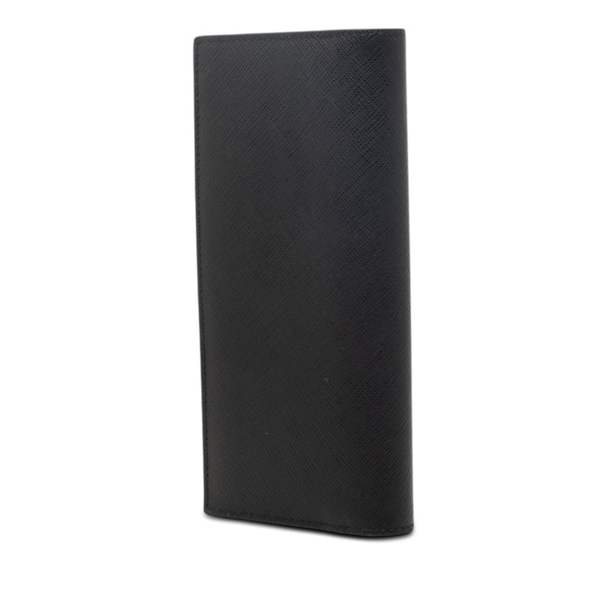 Prada Black Leather Long Wallet (Bi-Fold) (Pre-Owned)