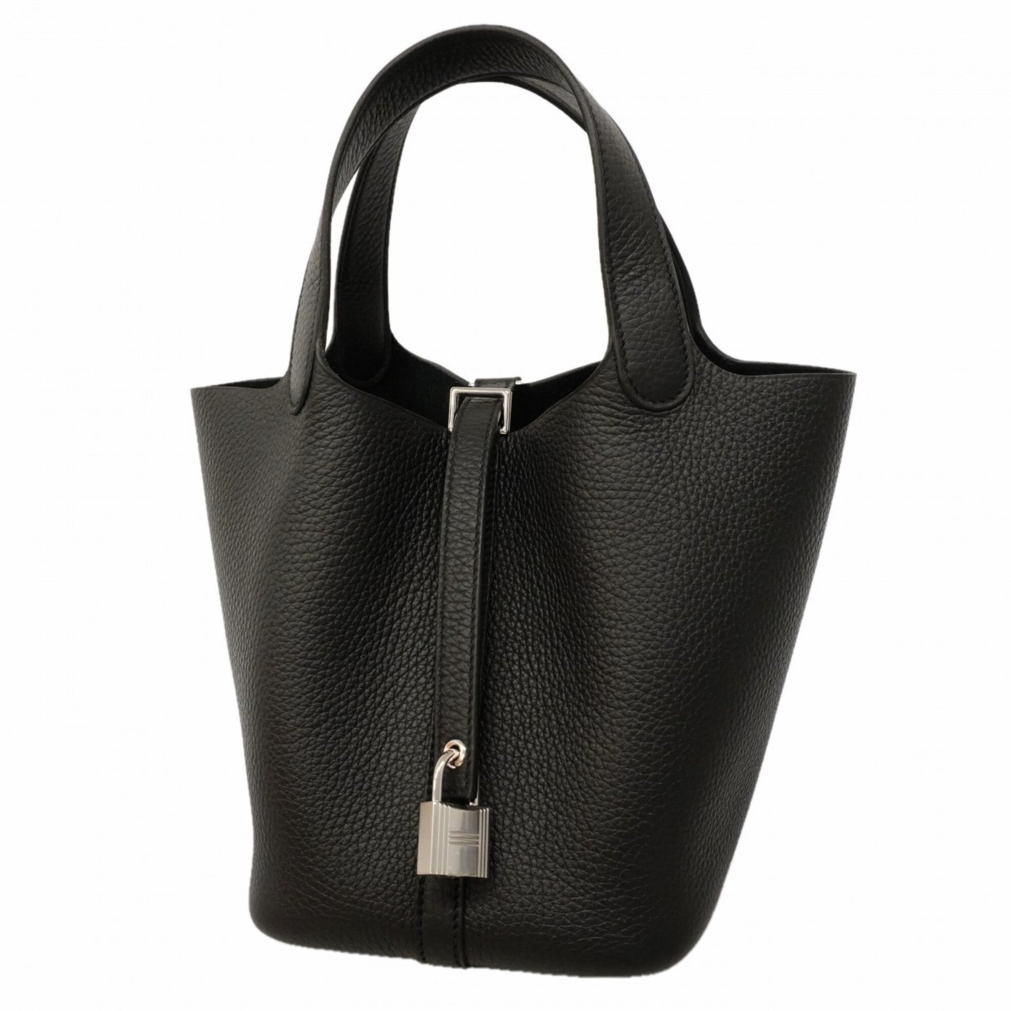 Hermes Black Taurillon Clemence Leather Handbag (Pre-Owned)