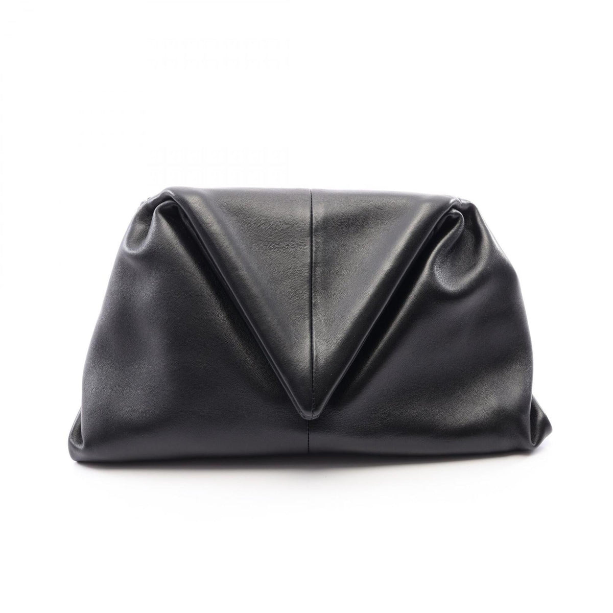 Bottega Veneta Black Leather Clutch Bag Handbag (Pre-Owned)