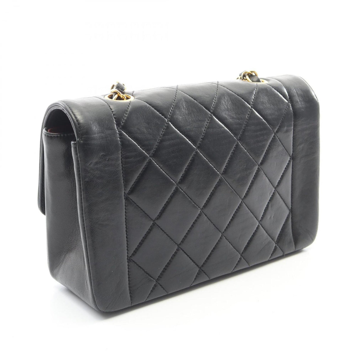 Chanel Matelasse Black Leather Handbag Shoulder Bag (Pre-Owned)