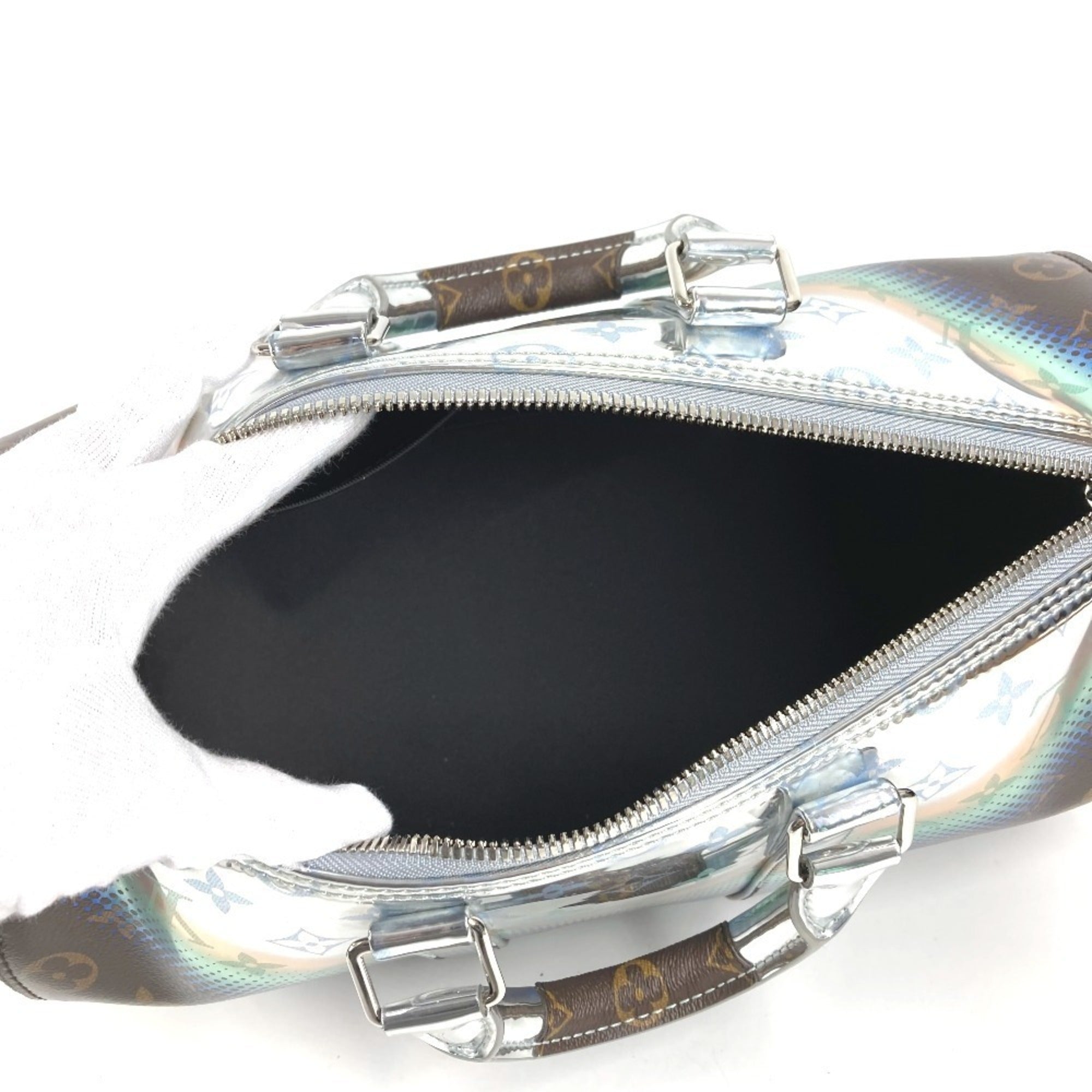 Louis Vuitton Brown Metallic Monogram Monogram Boston Bag Handbag Shoulder Bag (Pre-Owned)