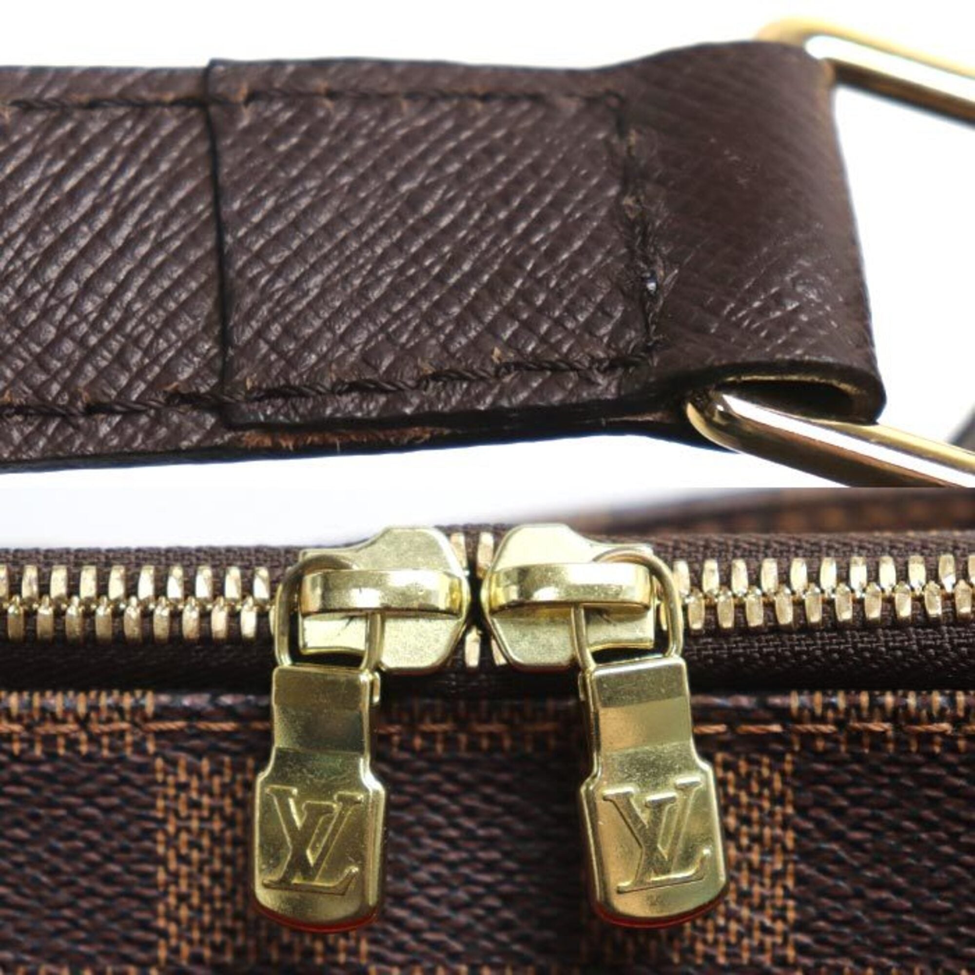 Louis Vuitton Gold Damier Canvas Handbag (Pre-Owned)