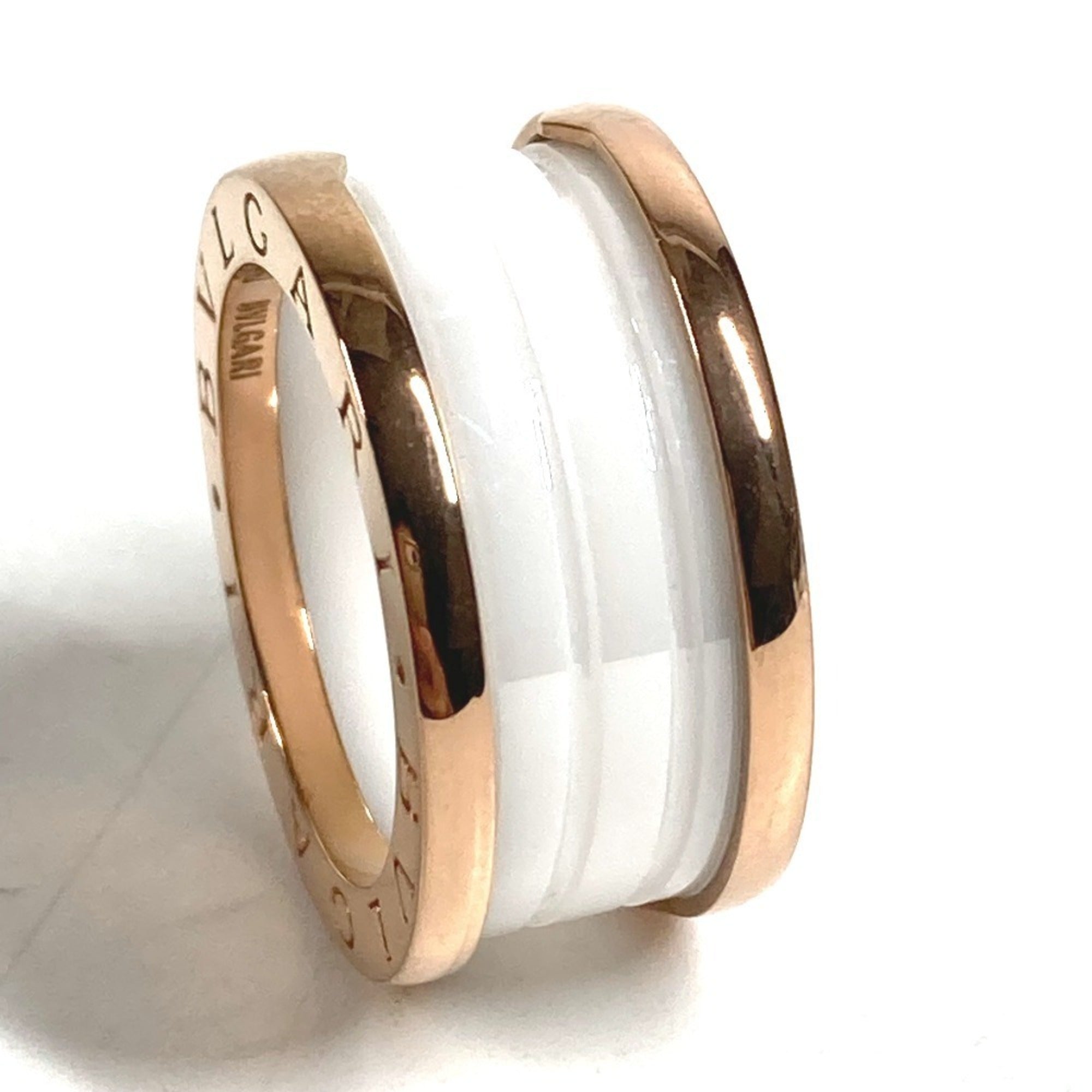 Bvlgari Pink Gold White Pink Gold (18K) Band Ring (Pre-Owned)