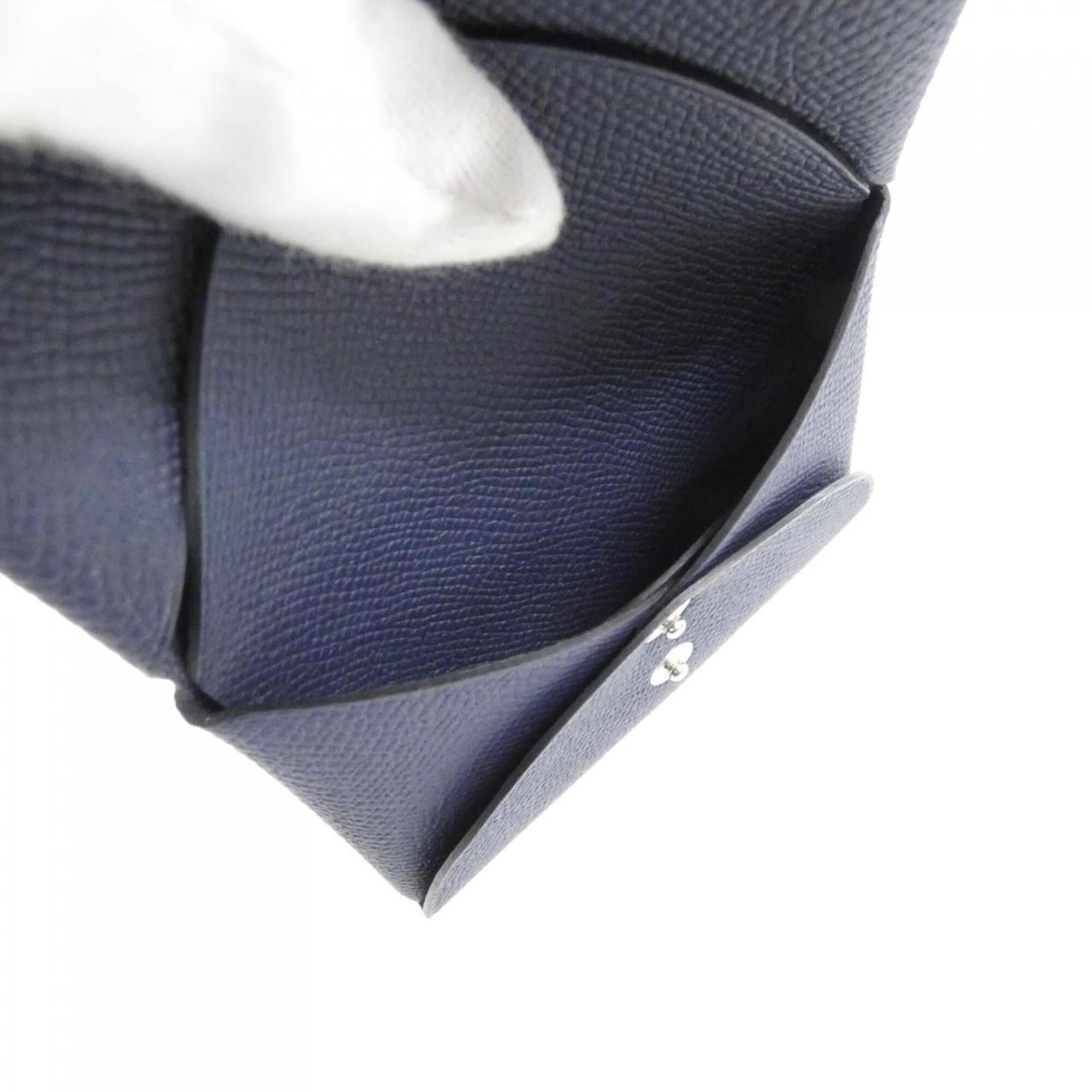 Hermes Blue Epsom Leather Coin Purse/Coin Case (Pre-Owned)