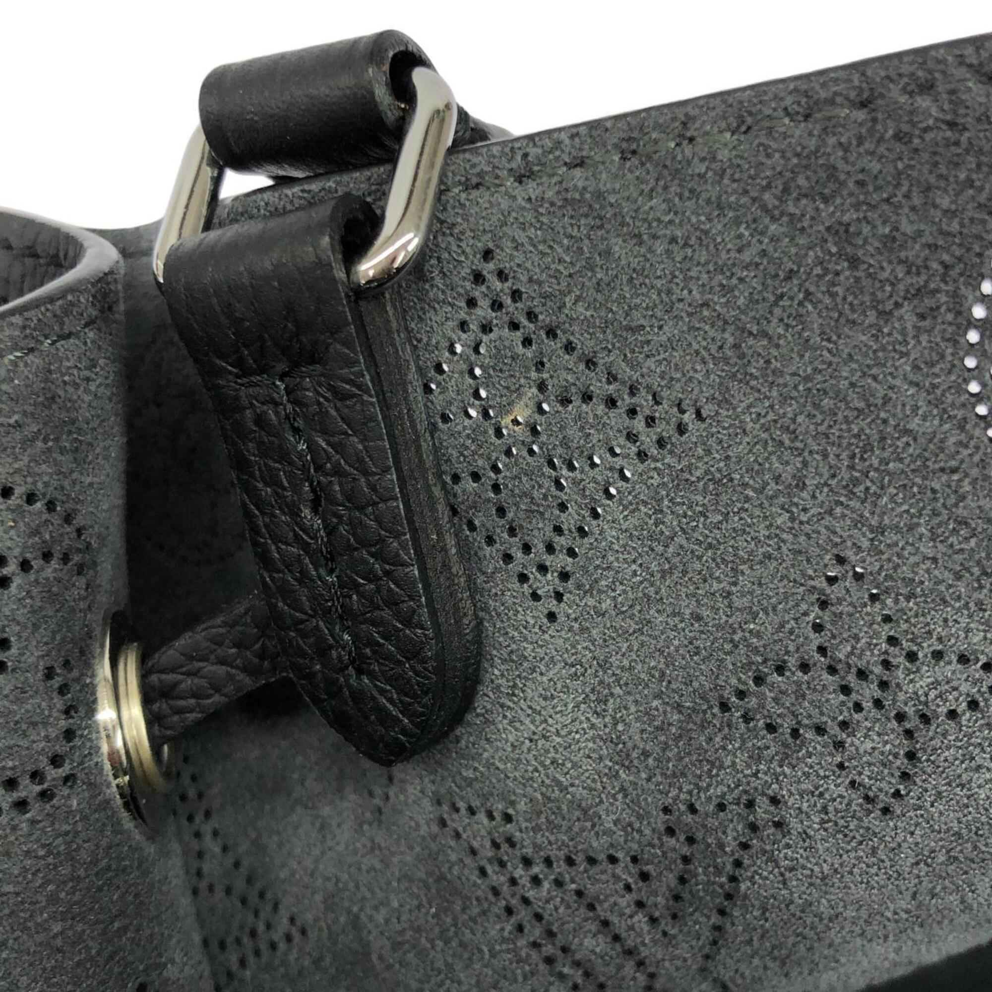 Louis Vuitton Mahina Black Mahina Leather Handbag (Pre-Owned)