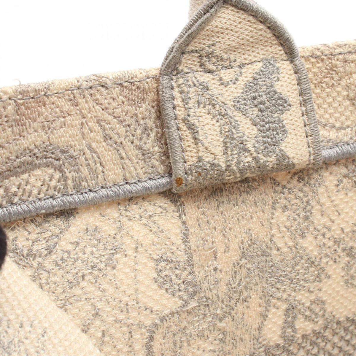 Christian Dior Gray Ivory Canvas Handbag Tote Bag (Pre-Owned)