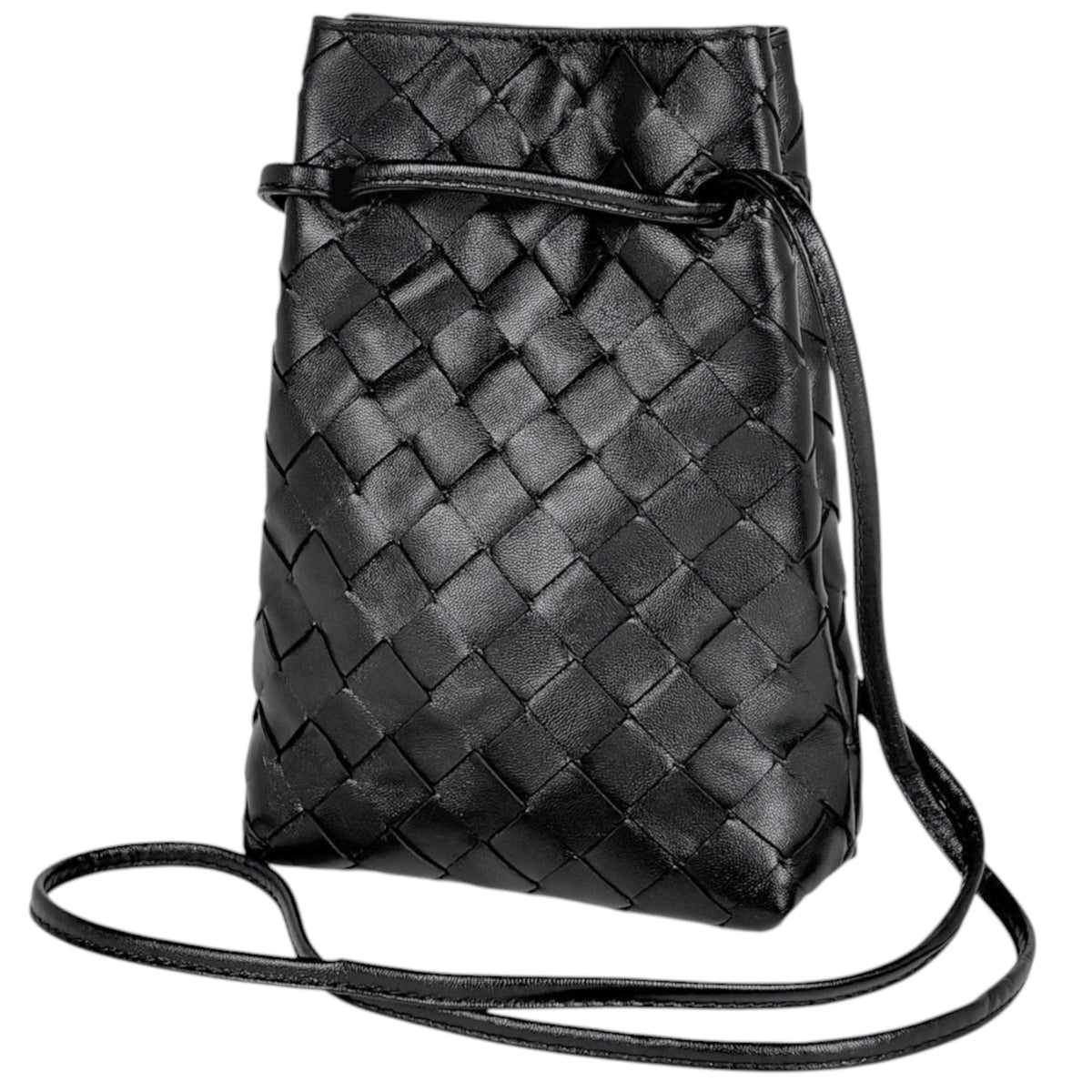 Bottega Veneta Black Leather Shoulder Bag (Pre-Owned)