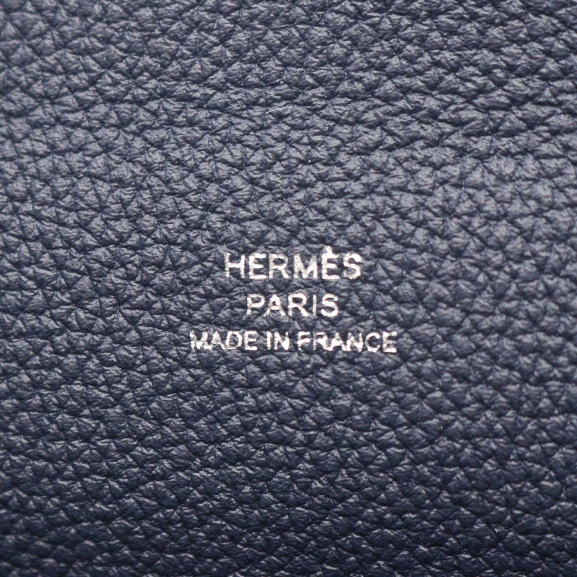 Hermes Navy Togo Leather Leather Handbag Shoulder Bag (Pre-Owned)