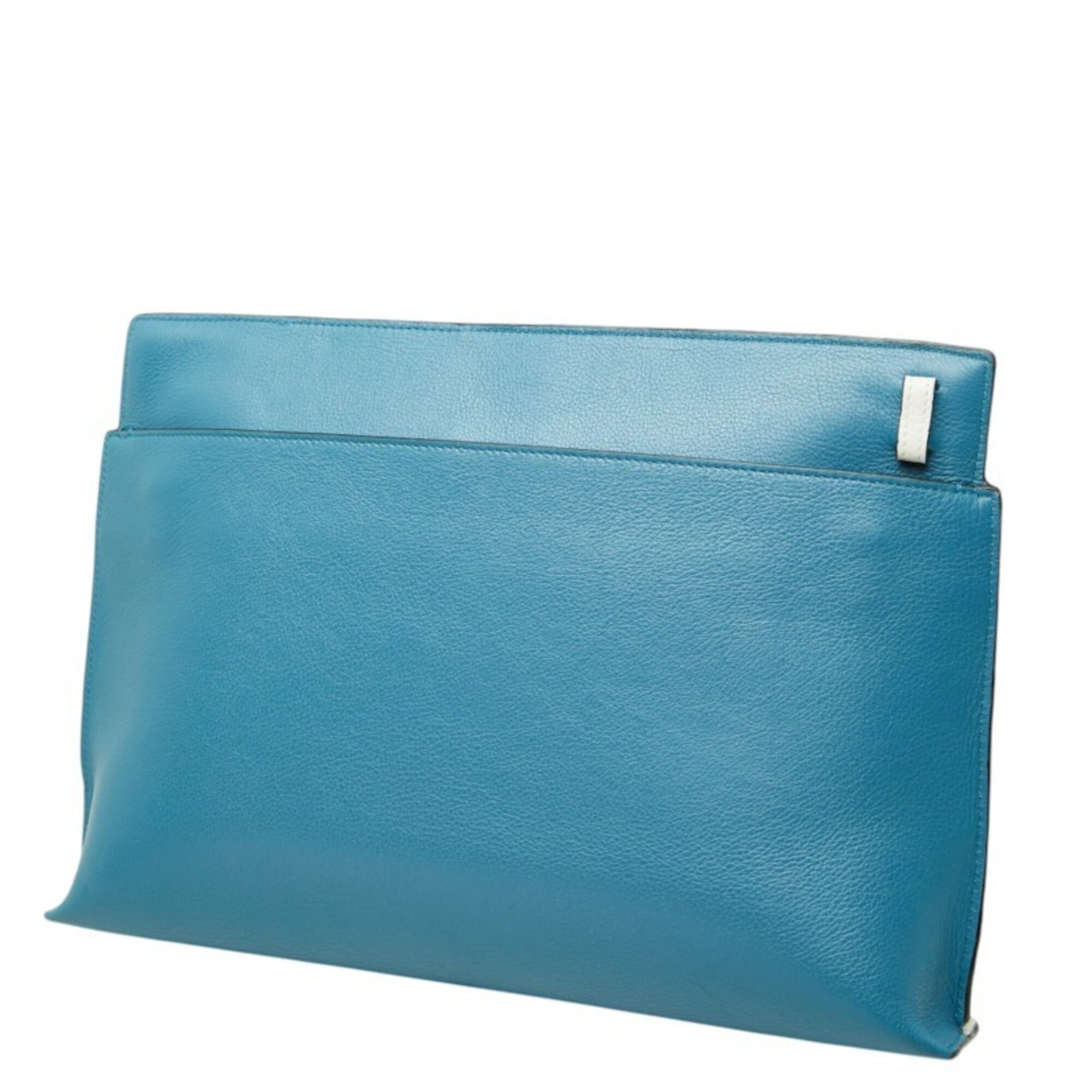 Loewe Black Blue White Leather Clutch Bag Pouch (Pre-Owned)