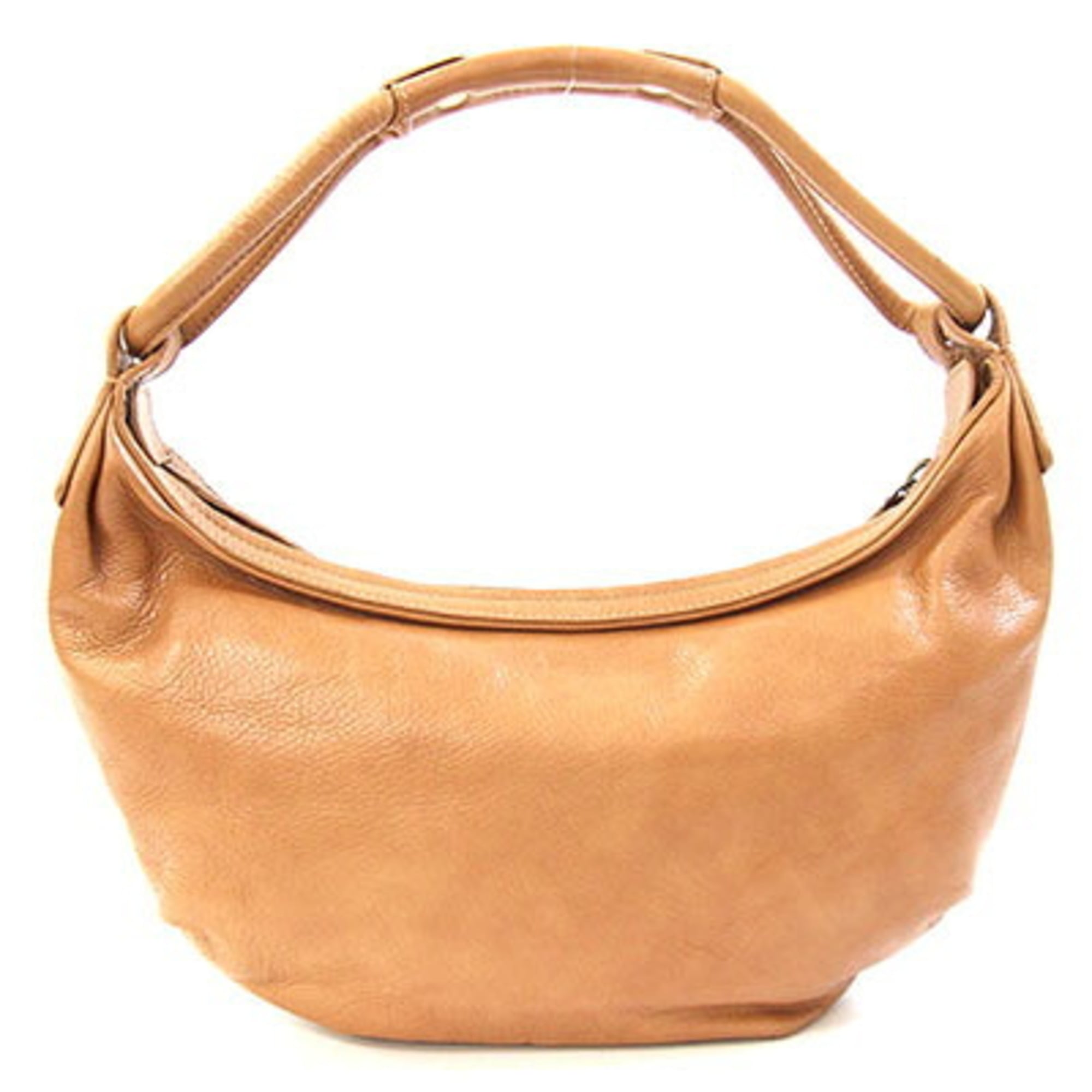 Salvatore Ferragamo Gancini Brown Leather Handbag Shoulder Bag (Pre-Owned)