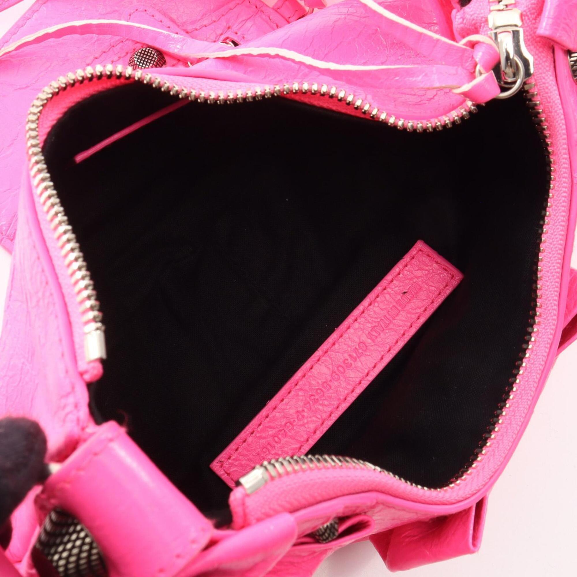 Balenciaga Pink Leather Handbag Pouch Shoulder Bag (Pre-Owned)