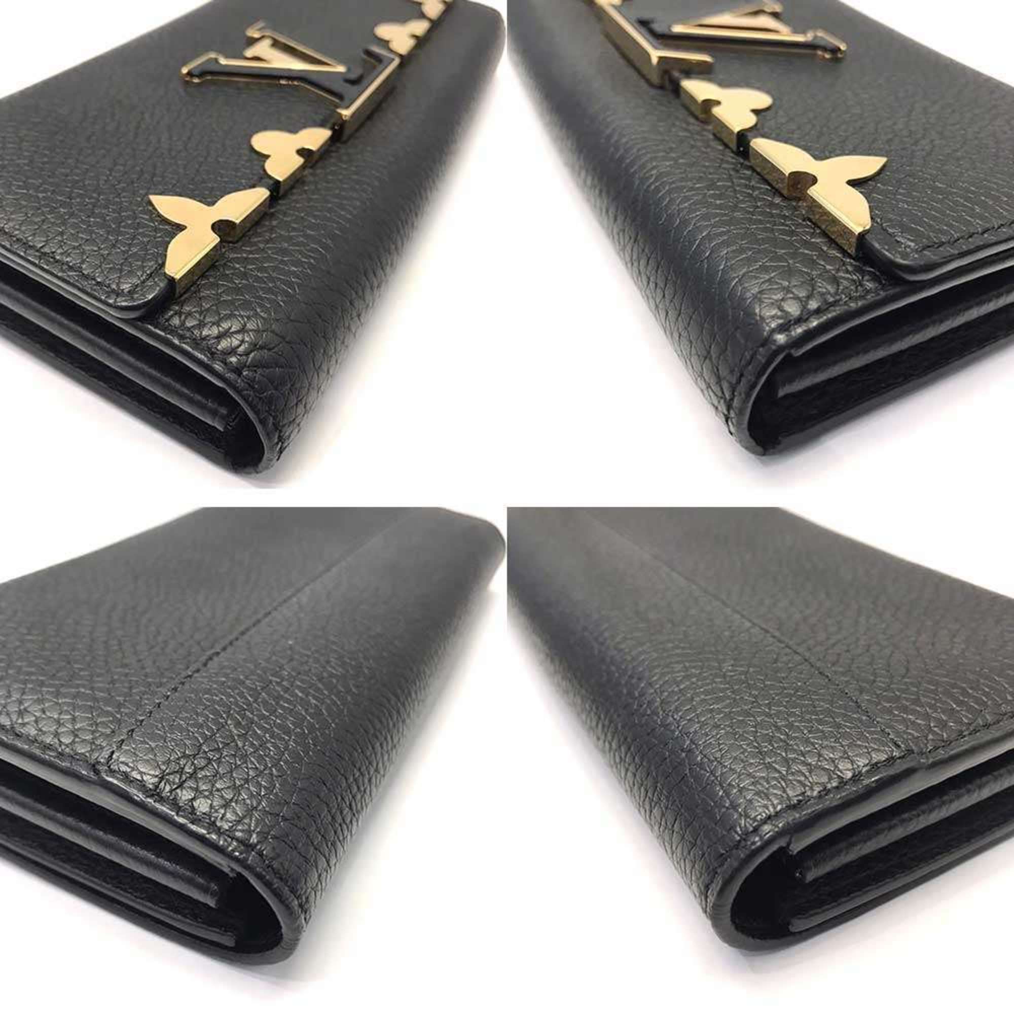 Louis Vuitton Black Leather Coin Purse/Coin Case (Pre-Owned)