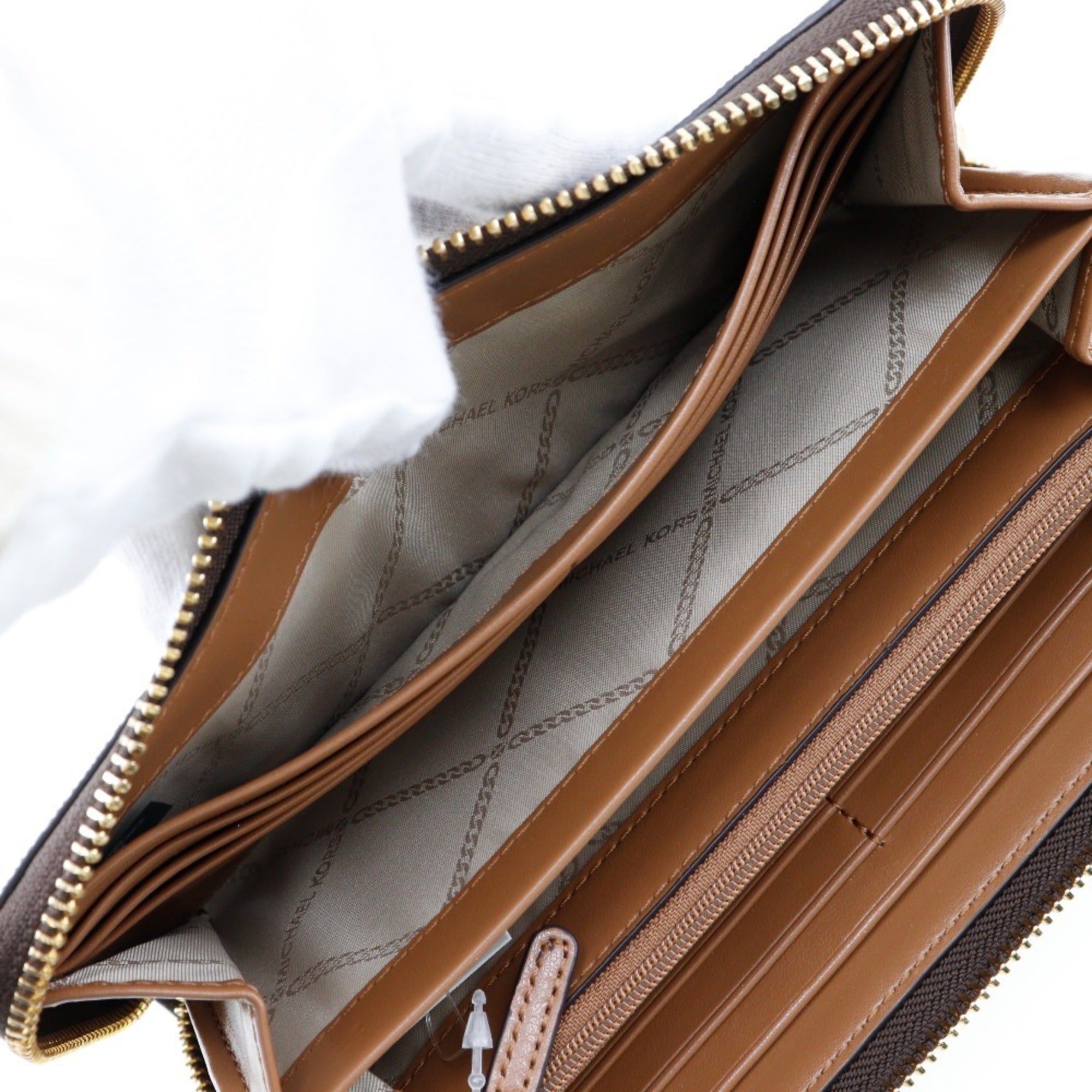 Michael Kors Brown Leather Long Wallet (Bi-Fold) (Pre-Owned)