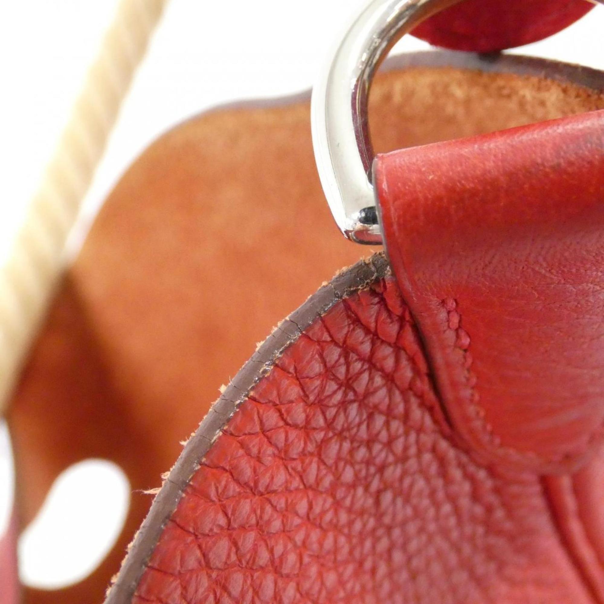 Hermes Rouge Garance Taurillon Clemence Leather Shoulder Bag (Pre-Owned)