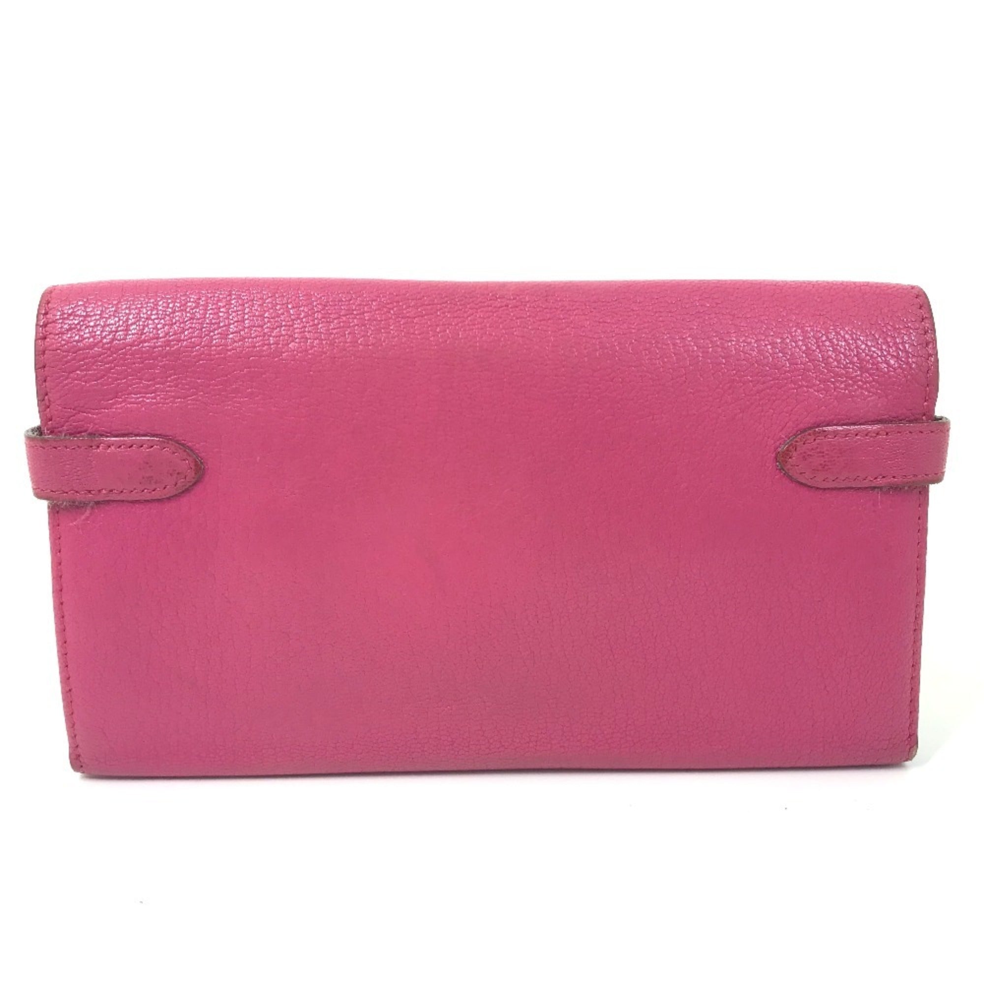 Hermes Pink Chevre Leather Long Wallet (Bi-Fold) (Pre-Owned)