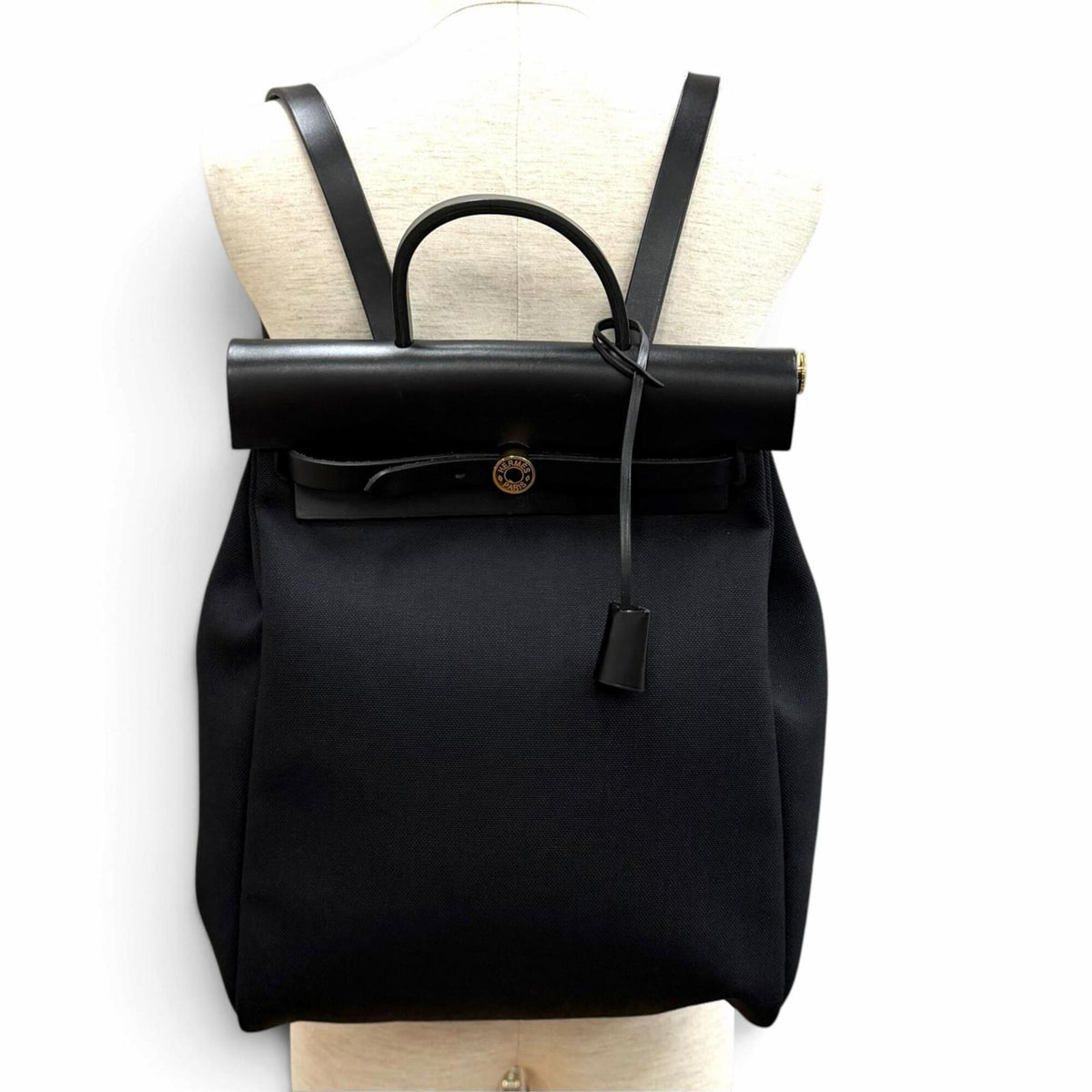 Hermes Black Cotton Backpack (Pre-Owned)