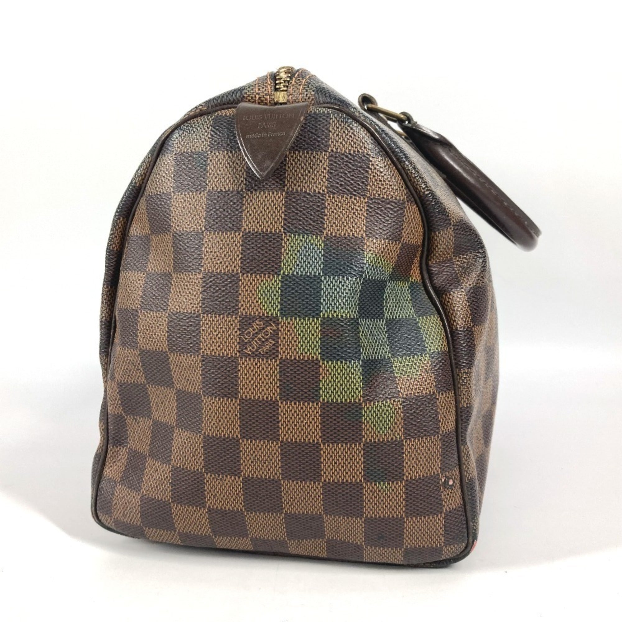 Louis Vuitton Brown Damier Canvas Ebene Damier Canvas Boston Bag Handbag (Pre-Owned)