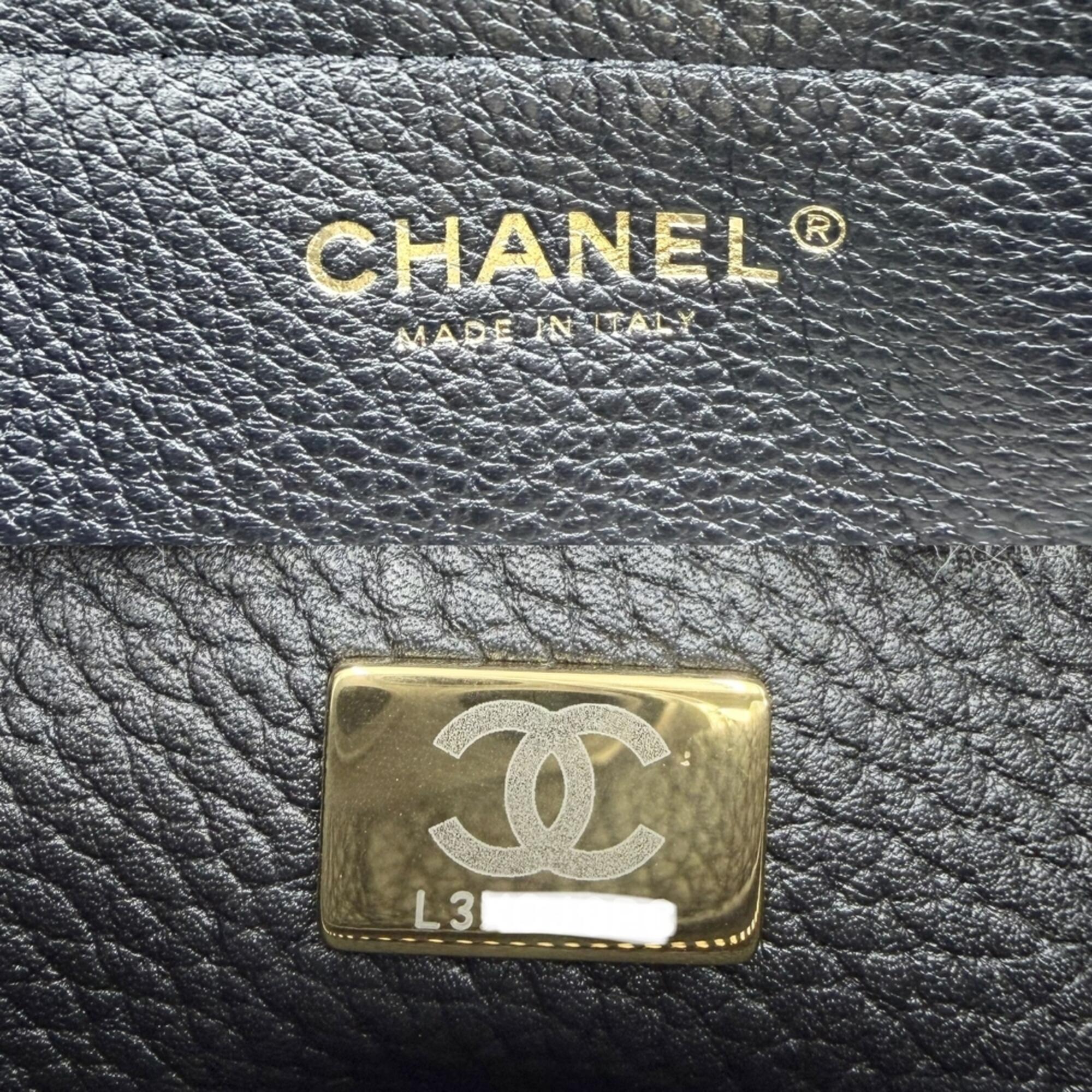 Chanel Black White Leather Shopping Bag Tote Bag (Pre-Owned)