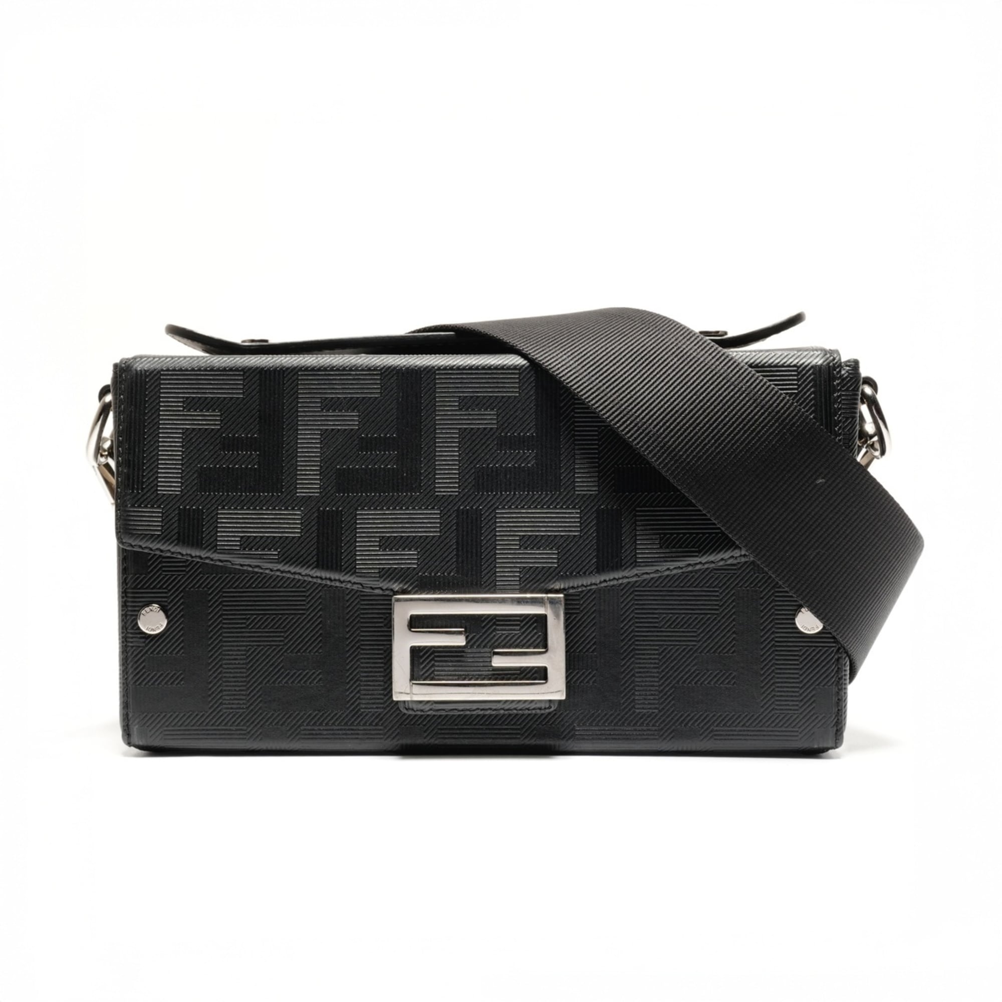 Fendi Black Zucca Shoulder Bag (Pre-Owned)