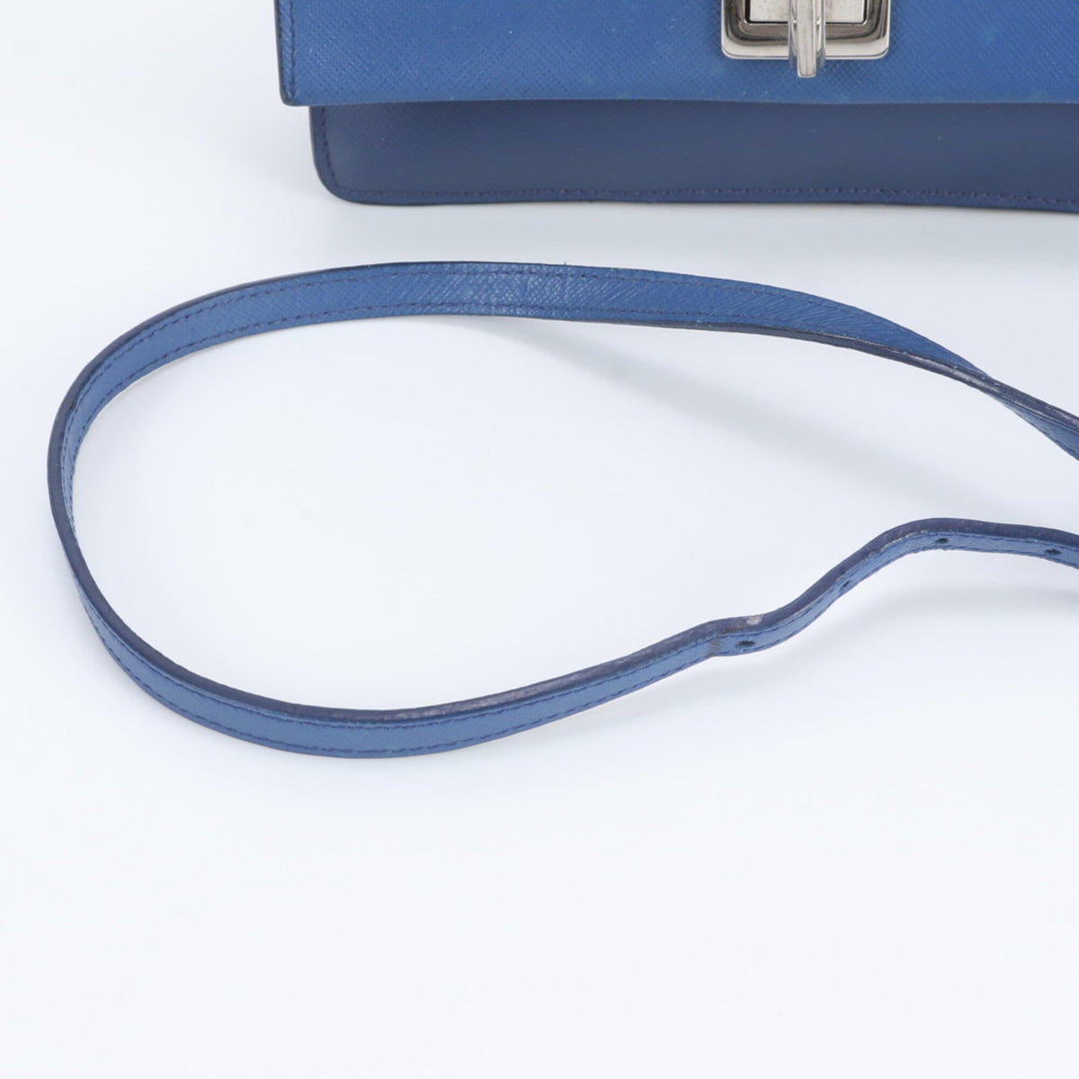Prada Blue Leather Crossbody Bag Shoulder Bag (Pre-Owned)