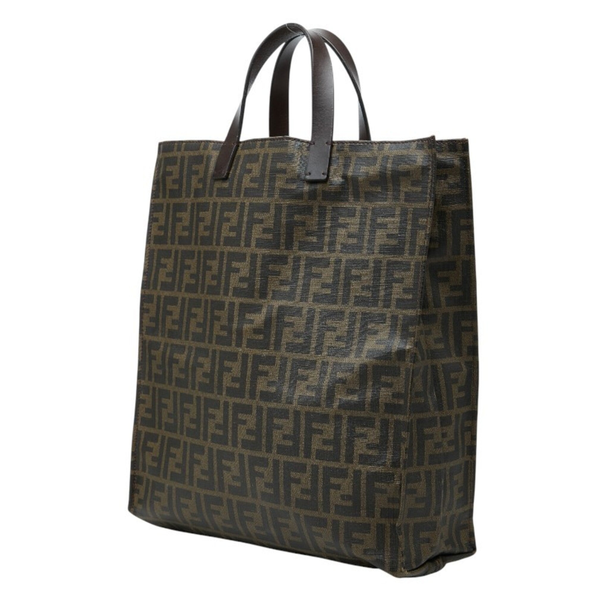 Fendi Brown Pvc Leather Handbag Tote Bag (Pre-Owned)